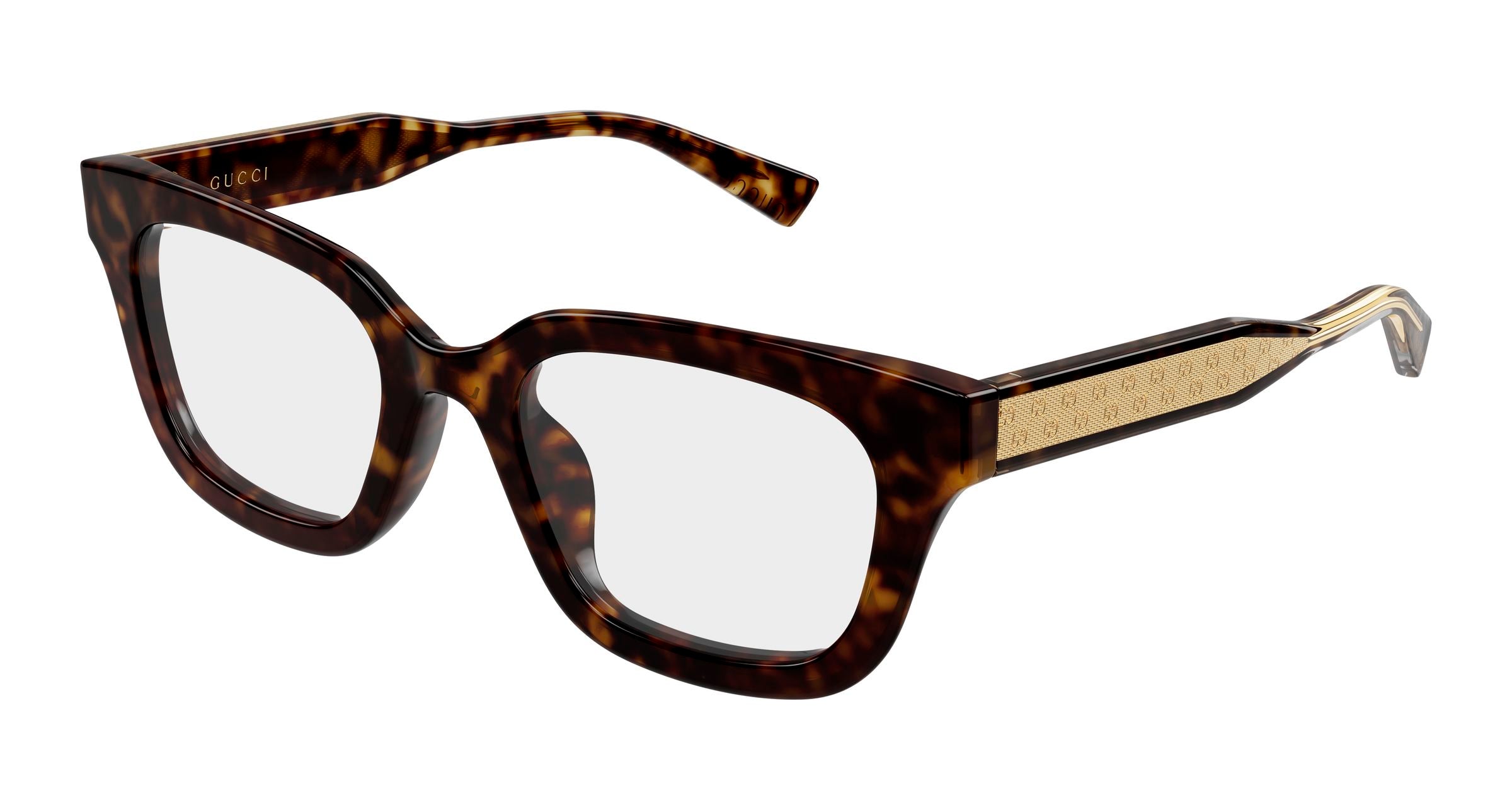 Gucci Donna Gucci GG2067OL 002 Montature da vista Acetato Havana Trasparente Squadrata
