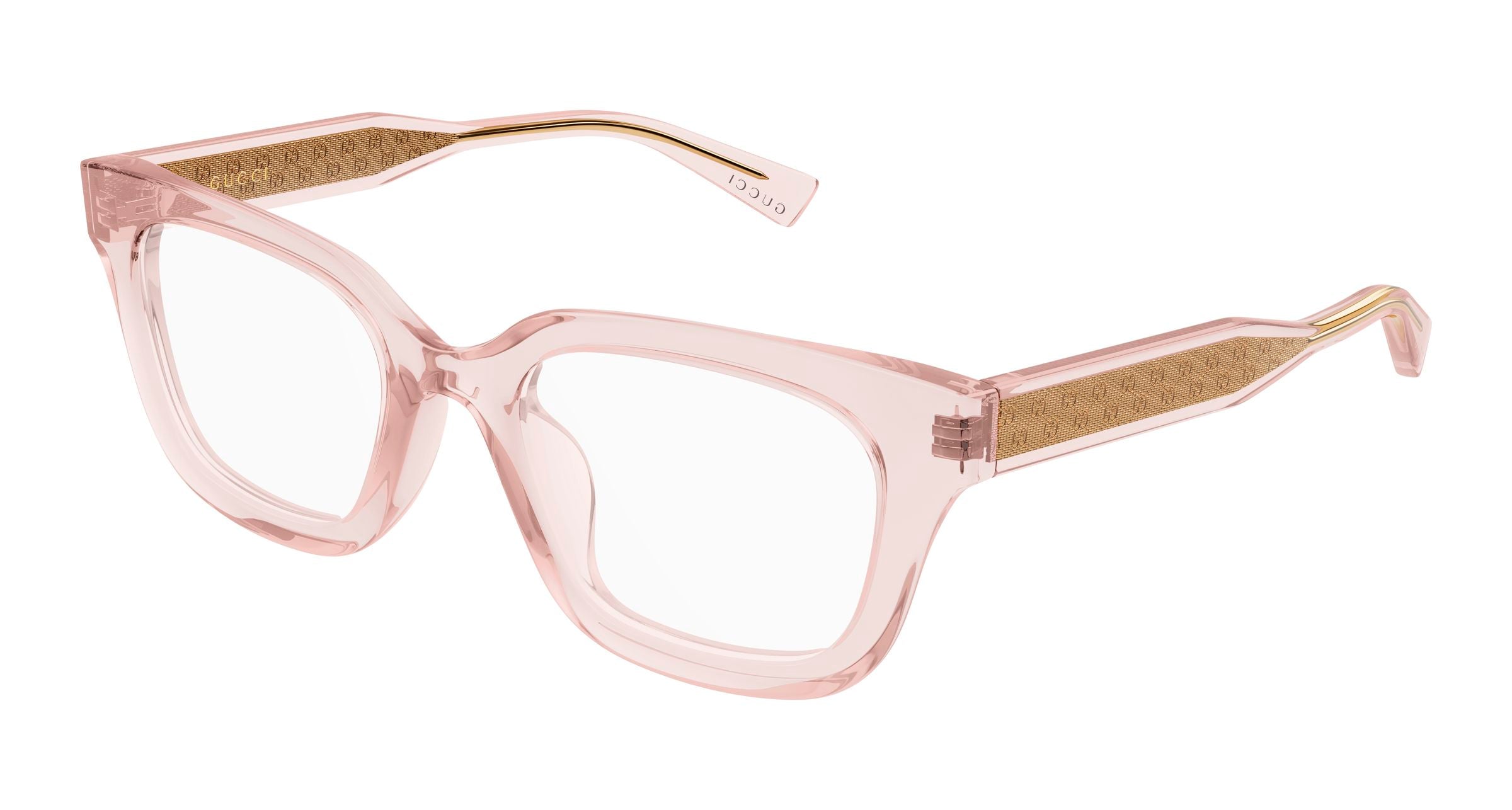 Gucci Donna Gucci GG2067OL 003 Montature da vista Acetato Rosa Trasparente Squadrata