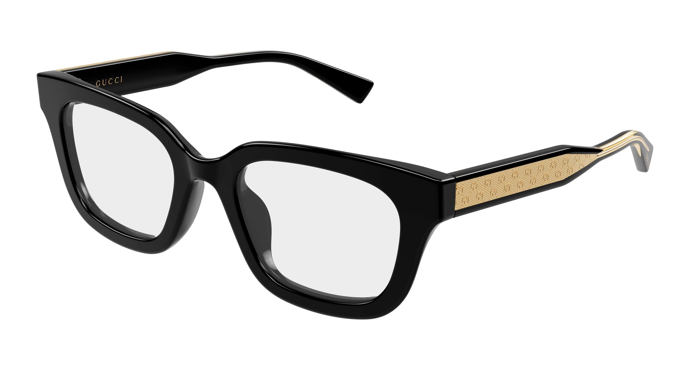 Gucci Donna Gucci GG2067OL 005 Montature da vista Acetato Nero Trasparente Squadrata