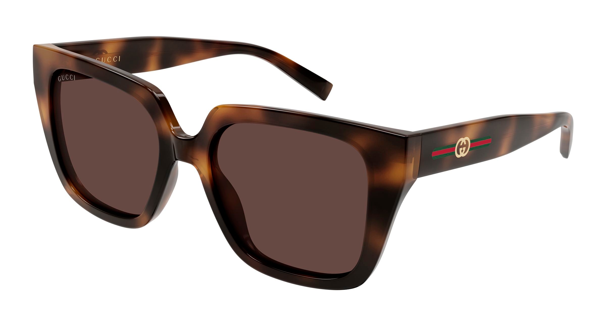 Gucci Donna Gucci GG2102S 002 Occhiali da sole Iniettato Havana Marrone Farfalla