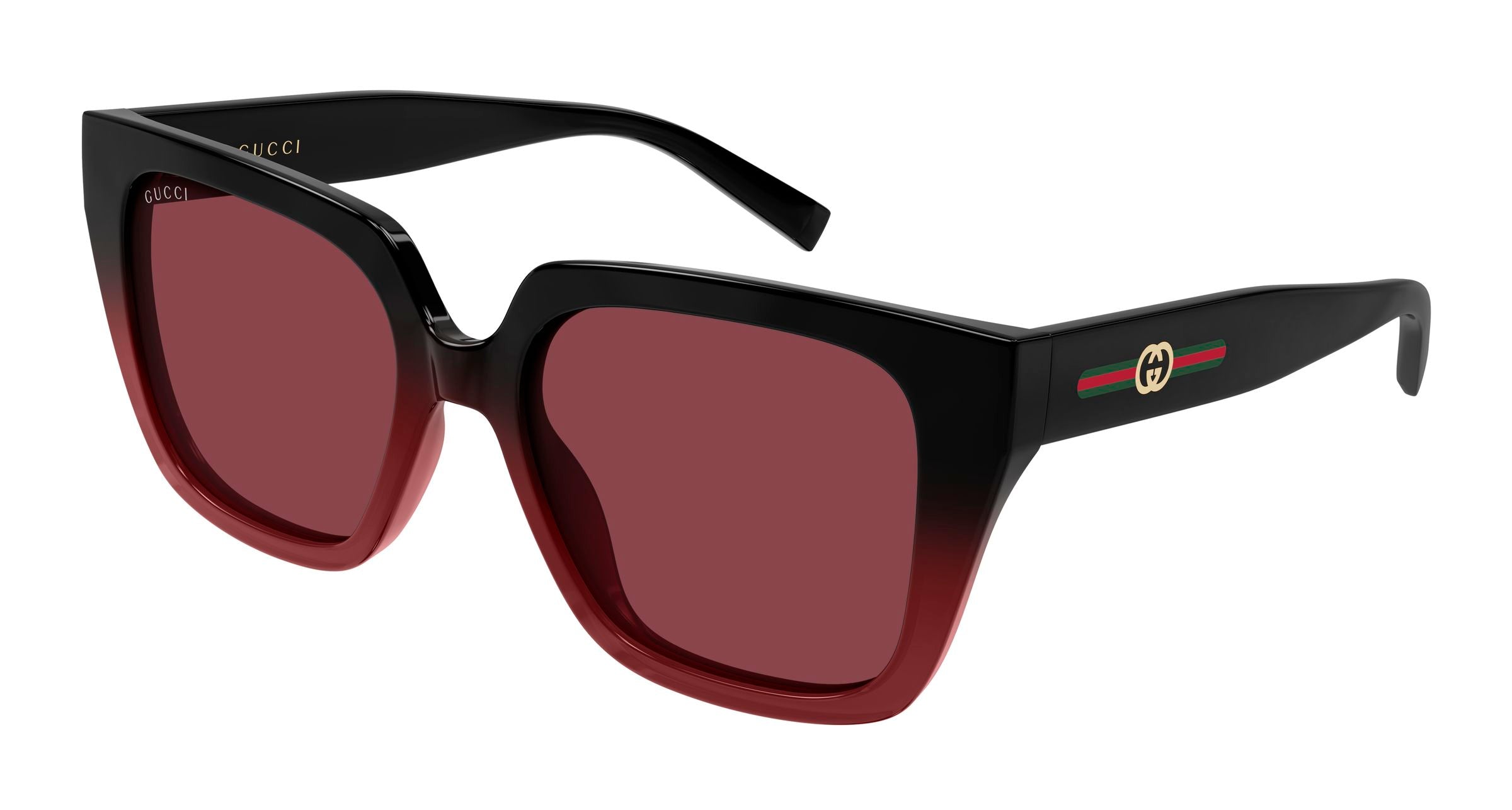 Gucci Donna Gucci GG2102S 004 Occhiali da sole Iniettato Nero Rosso Farfalla Gucci Donna Gucci GG2102S 004 Occhiali da sole Iniettato Nero Rosso Farfalla