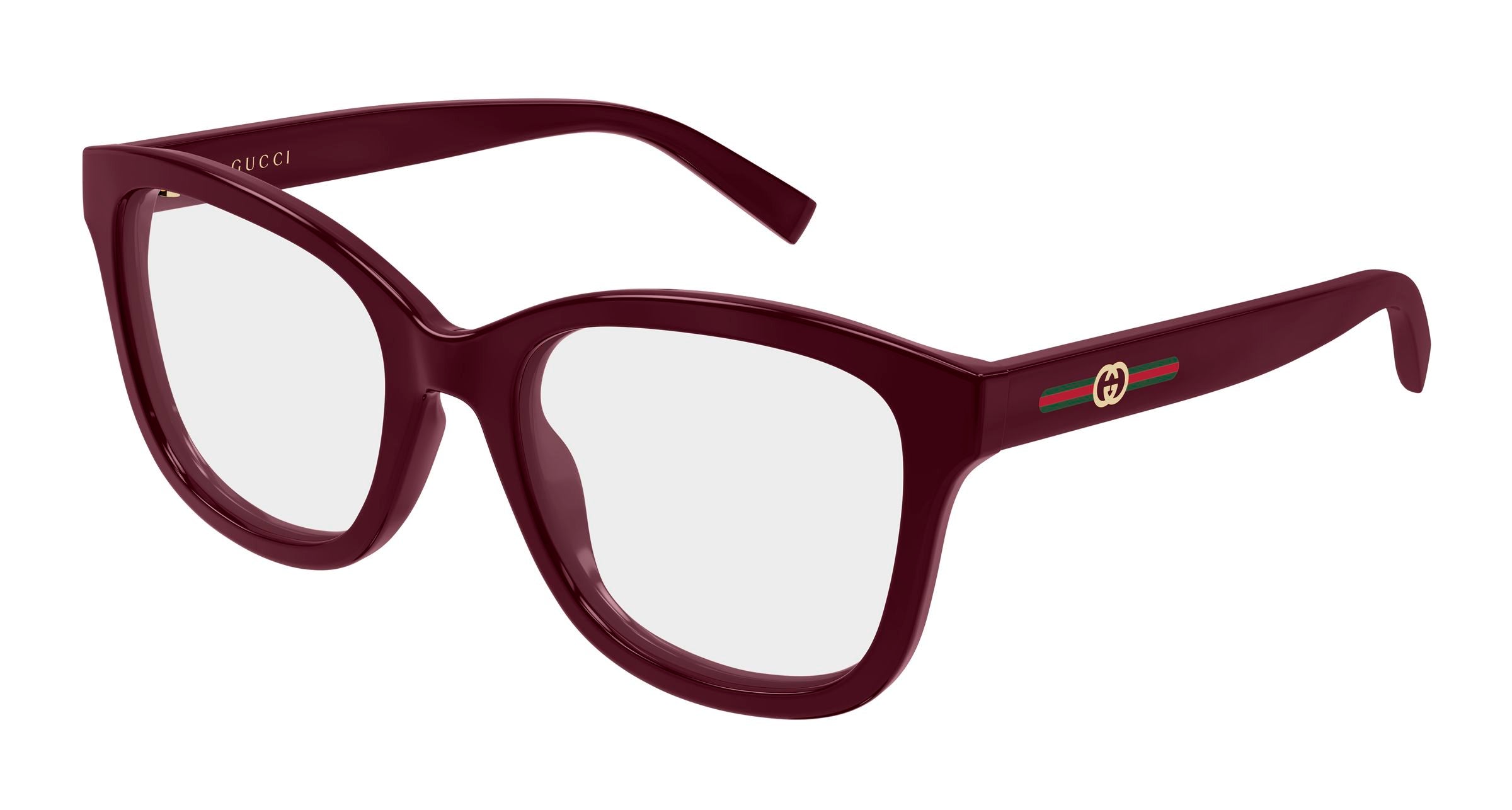 Gucci Donna Gucci GG2104O 003 Montature da vista Iniettato Bordeaux Trasparente Squadrata