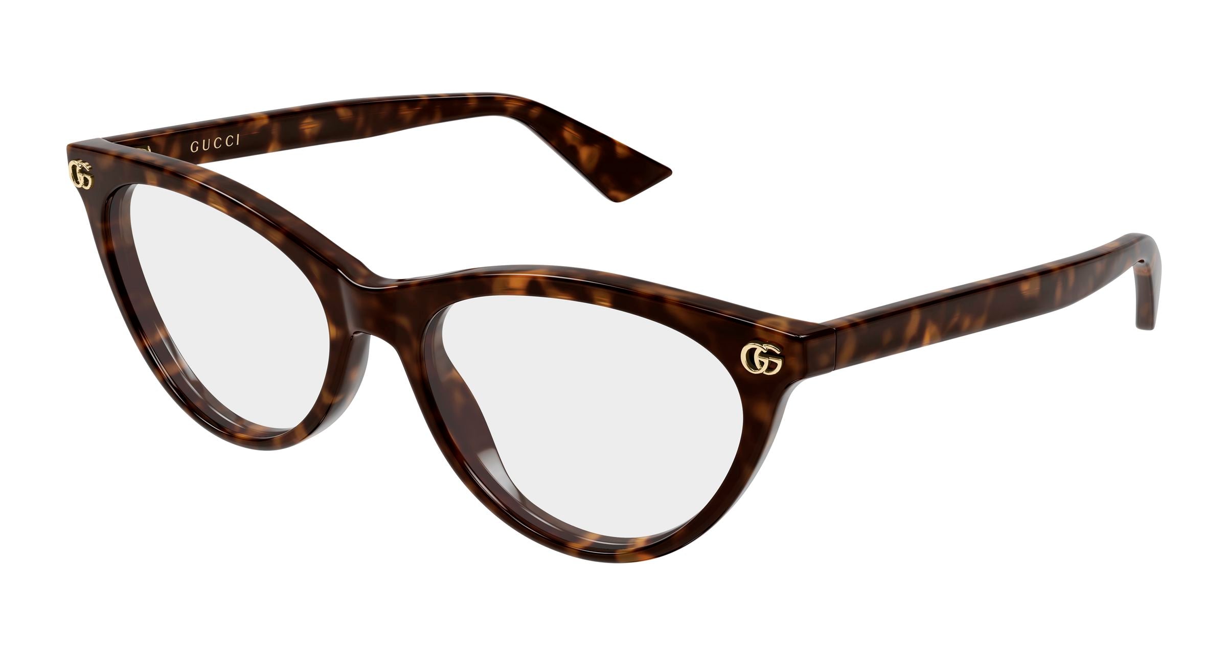 Gucci Donna Gucci GG2112O 002 Montature da vista Acetato Havana Trasparente Cat Eye Gucci Donna Gucci GG2112O 002 Montature da vista Acetato Havana Trasparente Cat Eye
