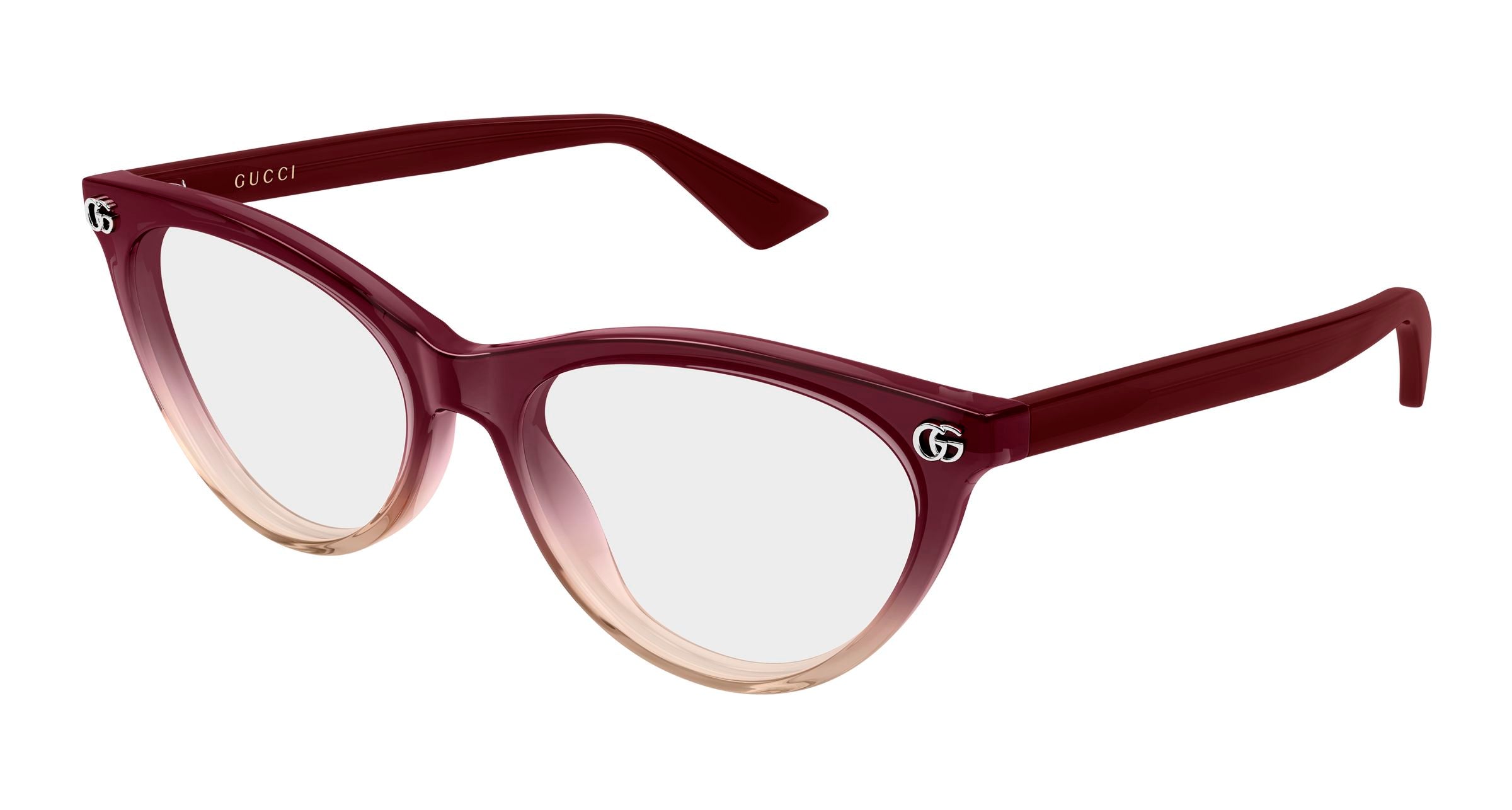 Gucci Donna Gucci GG2112O 005 Montature da vista Acetato Marrone Trasparente Cat Eye