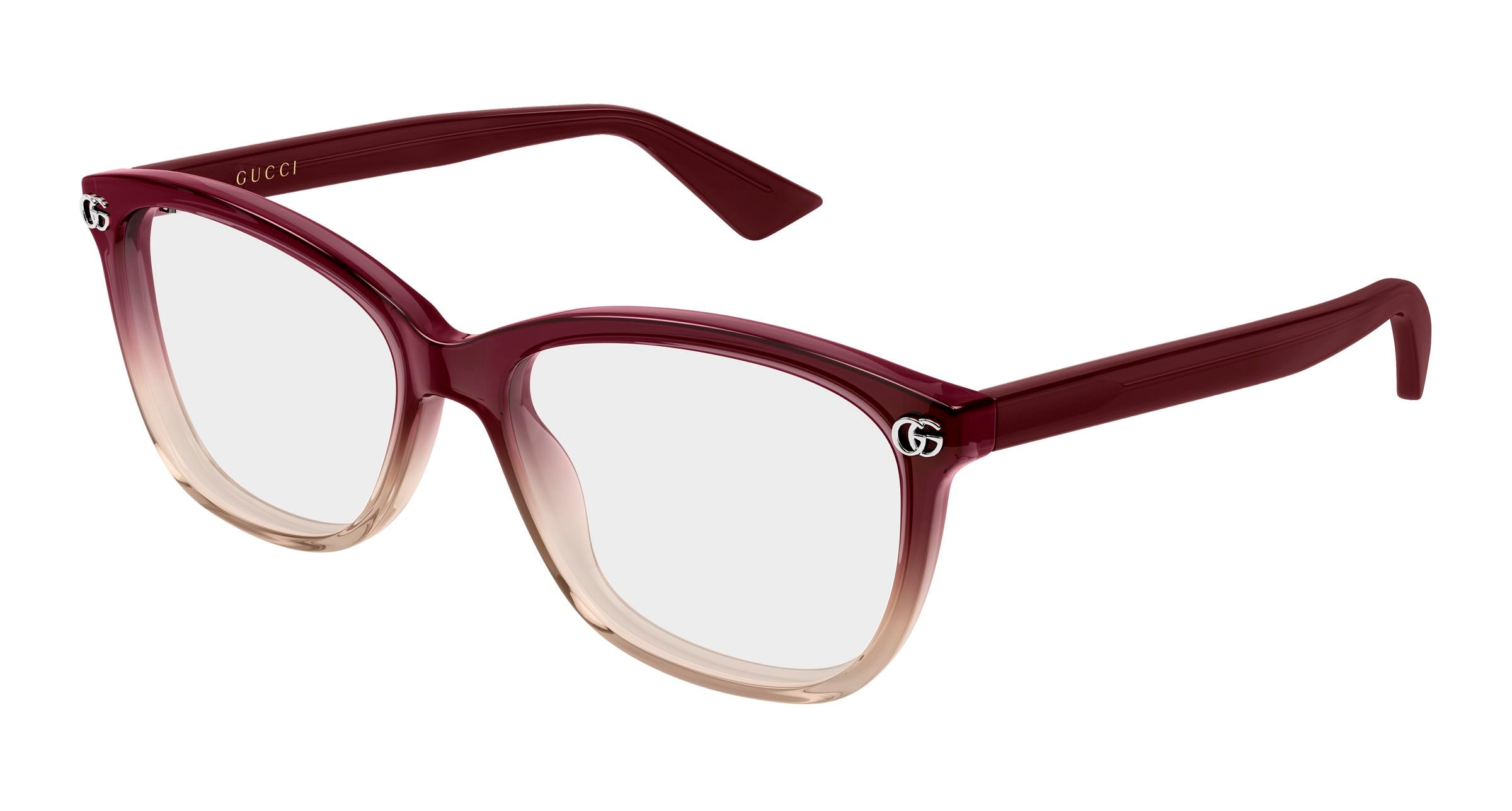 Gucci Donna Gucci GG2113O 005 Montature da vista Acetato Marrone Trasparente Squadrata