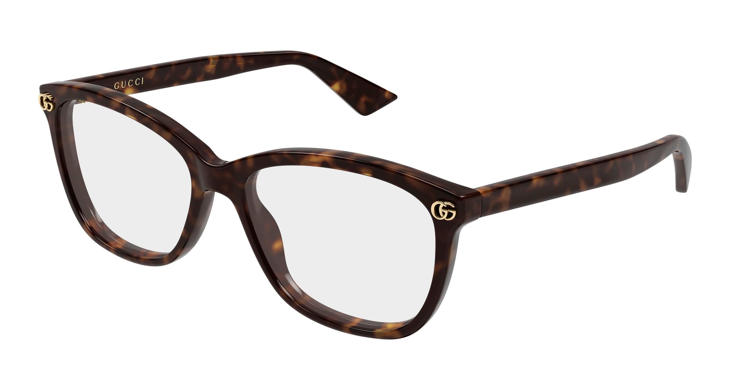 Gucci Donna Gucci GG2113O 007 Montature da vista Acetato Havana Trasparente Squadrata Gucci Donna Gucci GG2113O 007 Montature da vista Acetato Havana Trasparente Squadrata