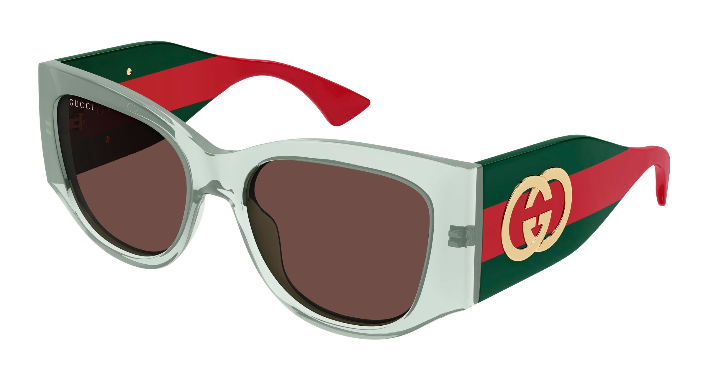 Gucci Donna Gucci GG2115S 003 Occhiali da sole Acetato Verde Marrone Cat Eye