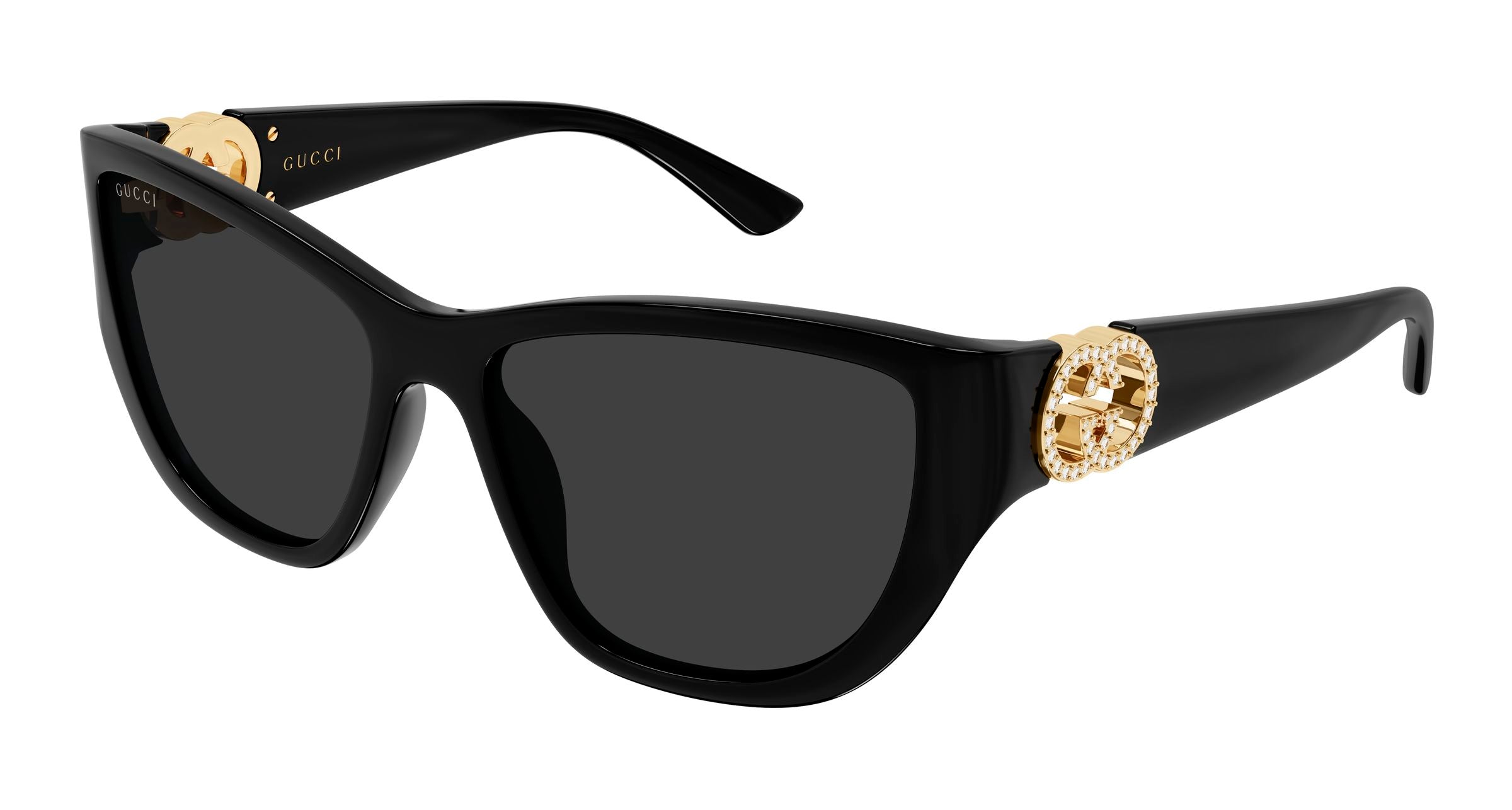 Gucci Donna Gucci GG2122S 002 Occhiali da sole Iniettato Nero Grigio Cat Eye