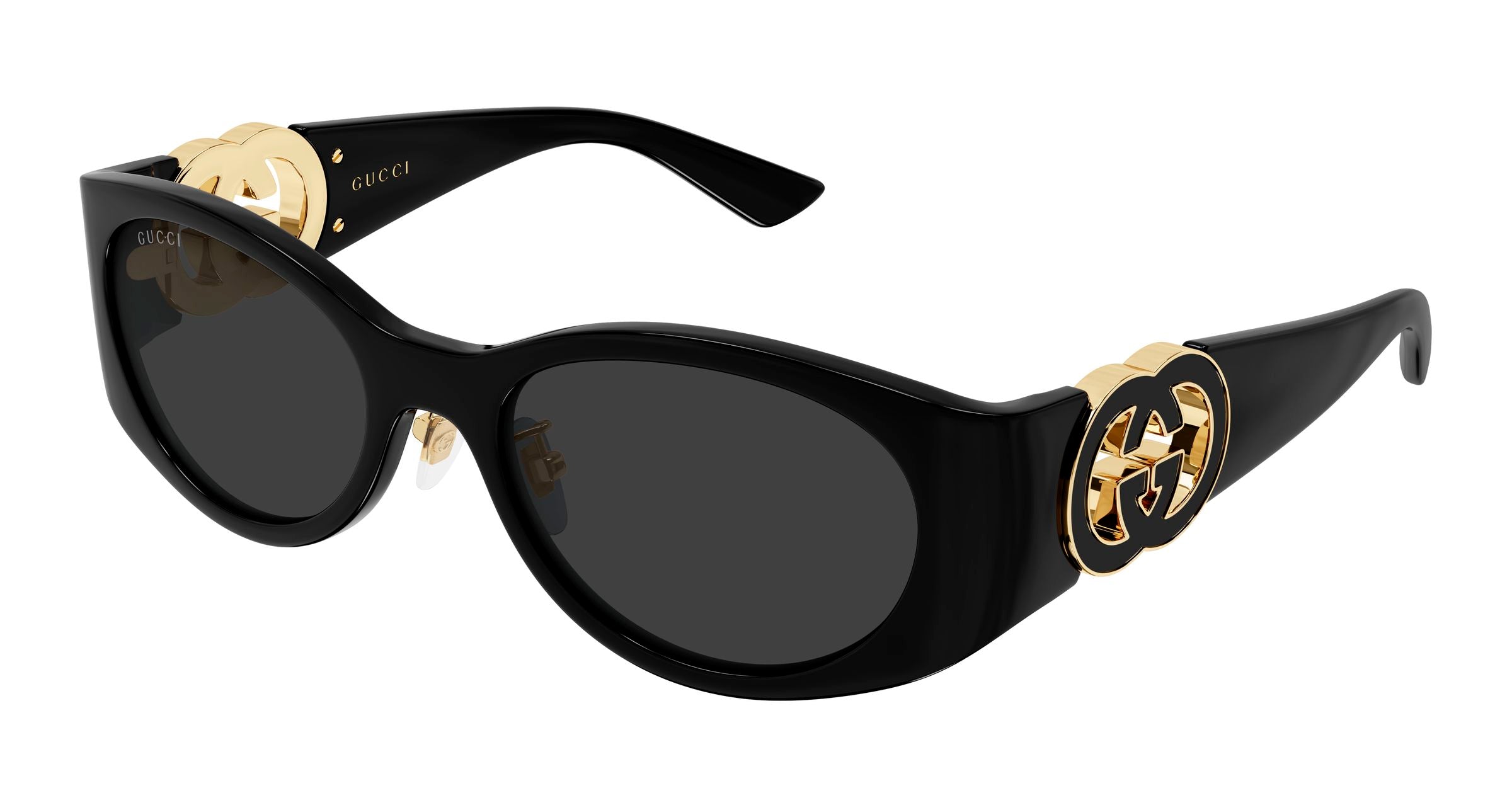 Gucci Donna Gucci GG2123SA 001 Occhiali da sole Iniettato Nero Grigio Rotonda Gucci Donna Gucci GG2123SA 001 Occhiali da sole Iniettato Nero Grigio Rotonda