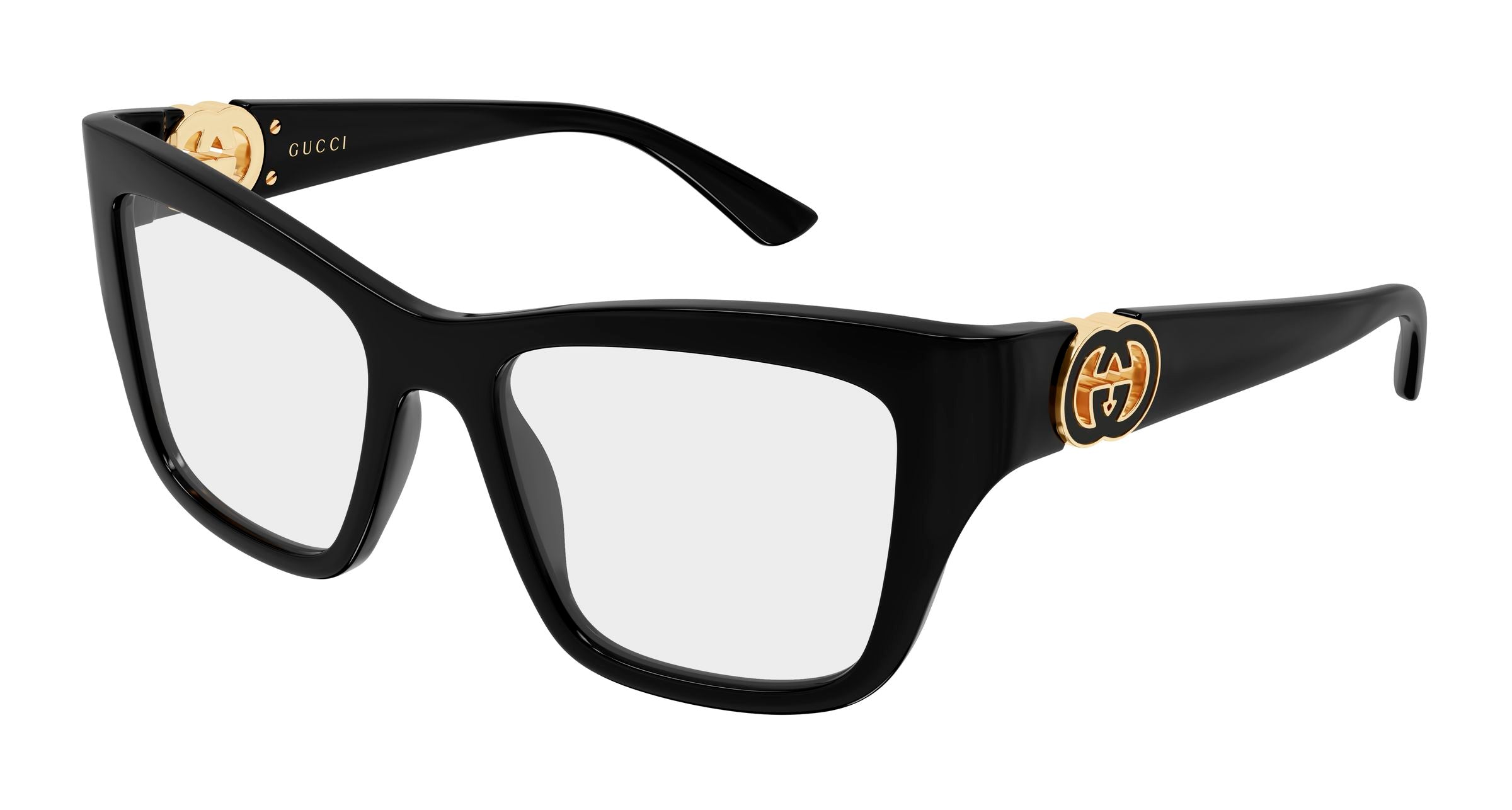 Gucci Donna Gucci GG2124O 001 Montature da vista Iniettato Nero Trasparente Cat Eye Gucci Donna Gucci GG2124O 001 Montature da vista Iniettato Nero Trasparente Cat Eye