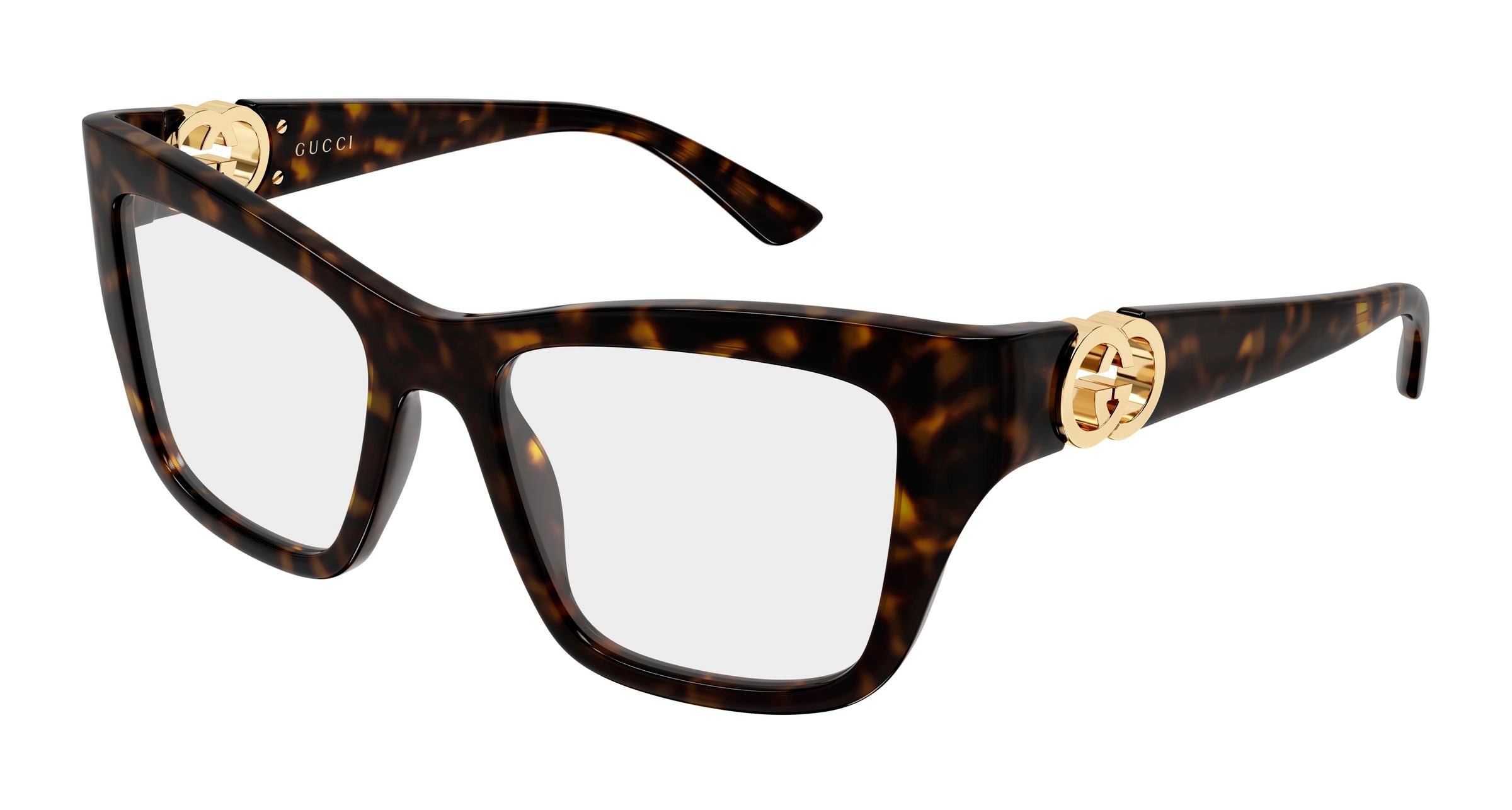 Gucci Donna Gucci GG2124O 002 Montature da vista Iniettato Havana Trasparente Cat Eye Gucci Donna Gucci GG2124O 002 Montature da vista Iniettato Havana Trasparente Cat Eye