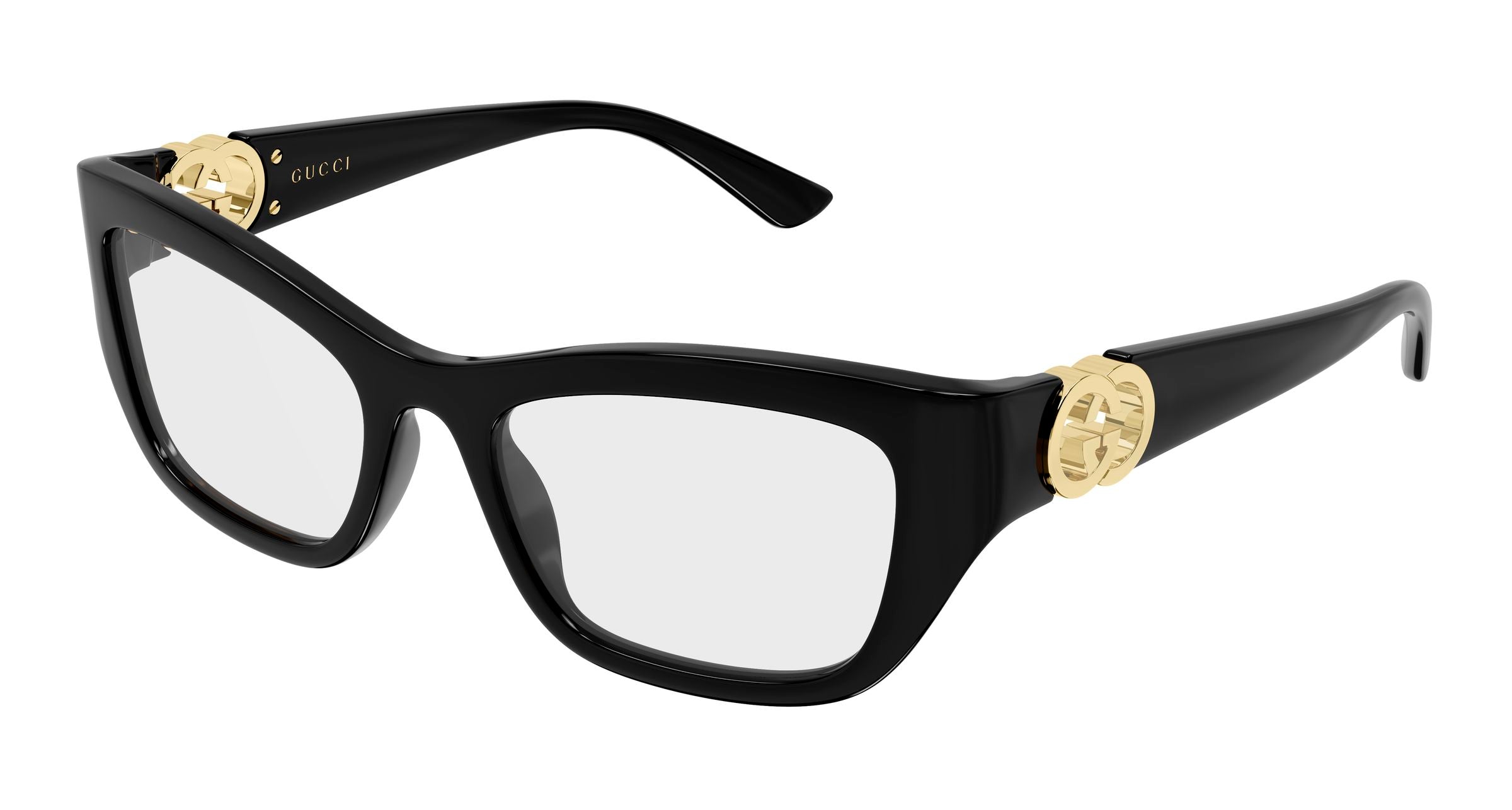Gucci Donna Gucci GG2125O 001 Montature da vista Iniettato Nero Trasparente Cat Eye Gucci Donna Gucci GG2125O 001 Montature da vista Iniettato Nero Trasparente Cat Eye
