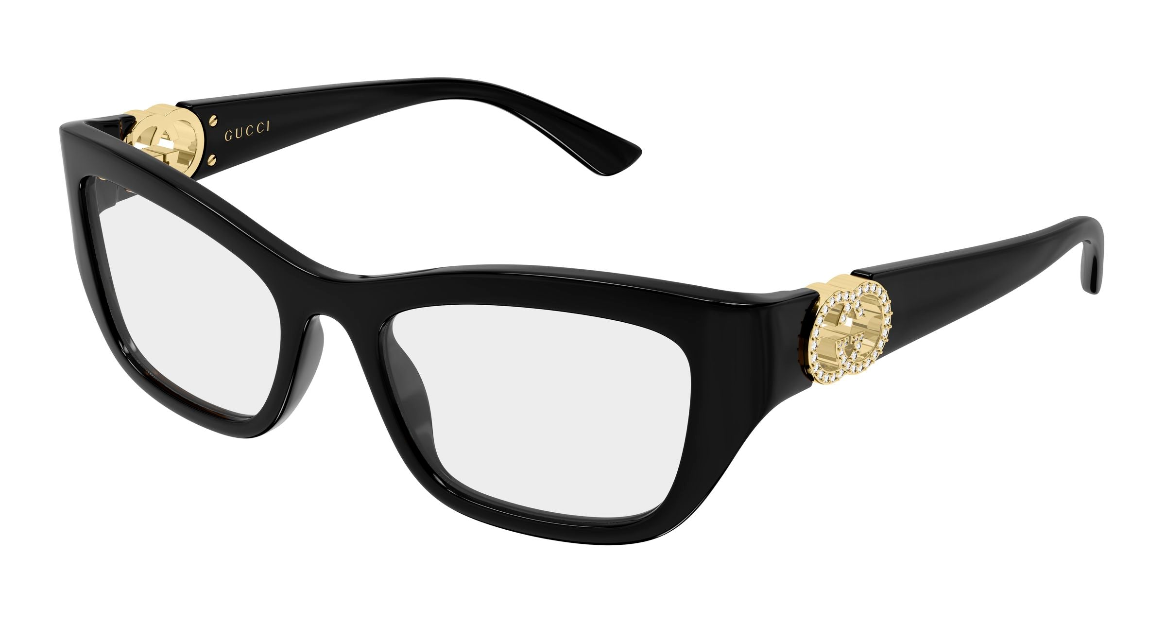 Gucci Donna Gucci GG2125O 003 Montature da vista Iniettato Nero Trasparente Cat Eye