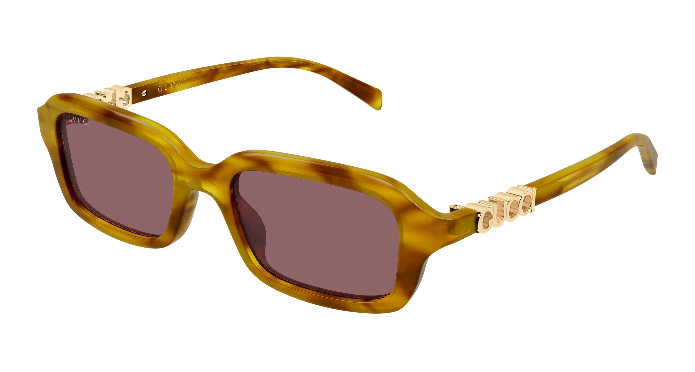 Gucci Donna Gucci GG2152S 004 Occhiali da sole Acetato Havana Rosso Squadrata