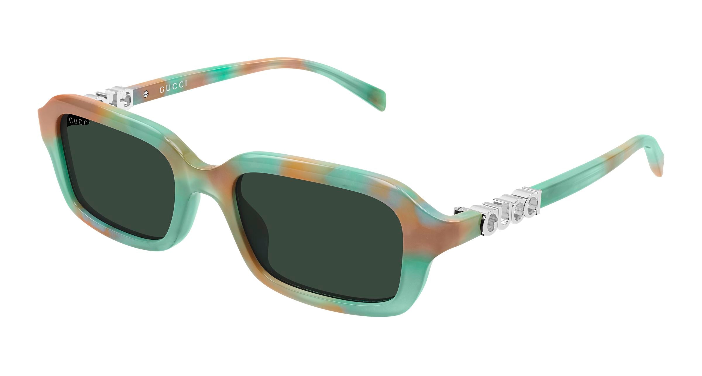Gucci Donna Gucci GG2152S 005 Occhiali da sole Acetato Havana Verde Squadrata Gucci Donna Gucci GG2152S 005 Occhiali da sole Acetato Havana Verde Squadrata
