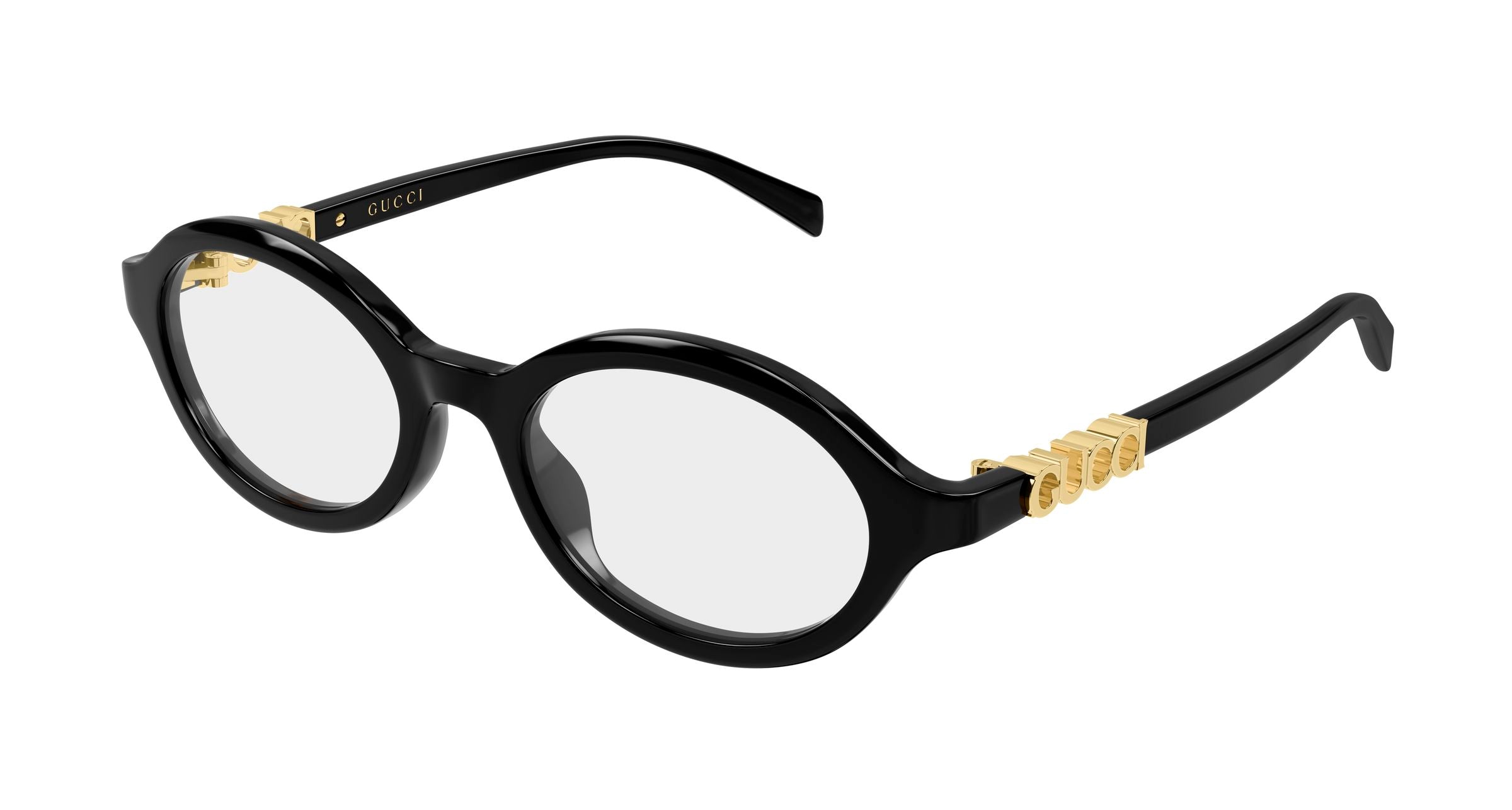 Gucci Donna Gucci GG2153O 001 Montature da vista Acetato Nero Trasparente Rotonda