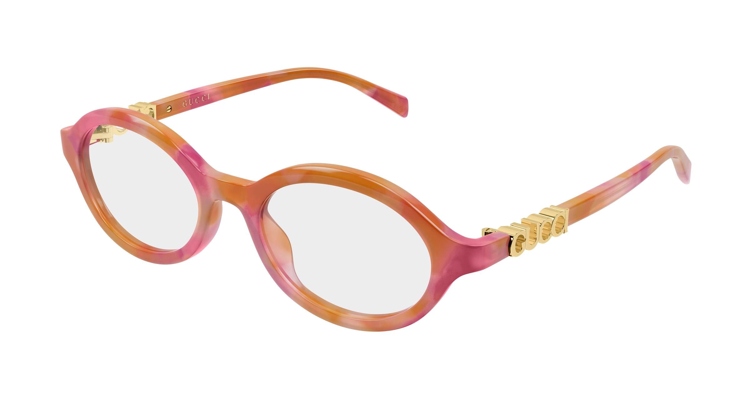 Gucci Donna Gucci GG2153O 004 Montature da vista Acetato Havana Trasparente Rotonda Gucci Donna Gucci GG2153O 004 Montature da vista Acetato Havana Trasparente Rotonda