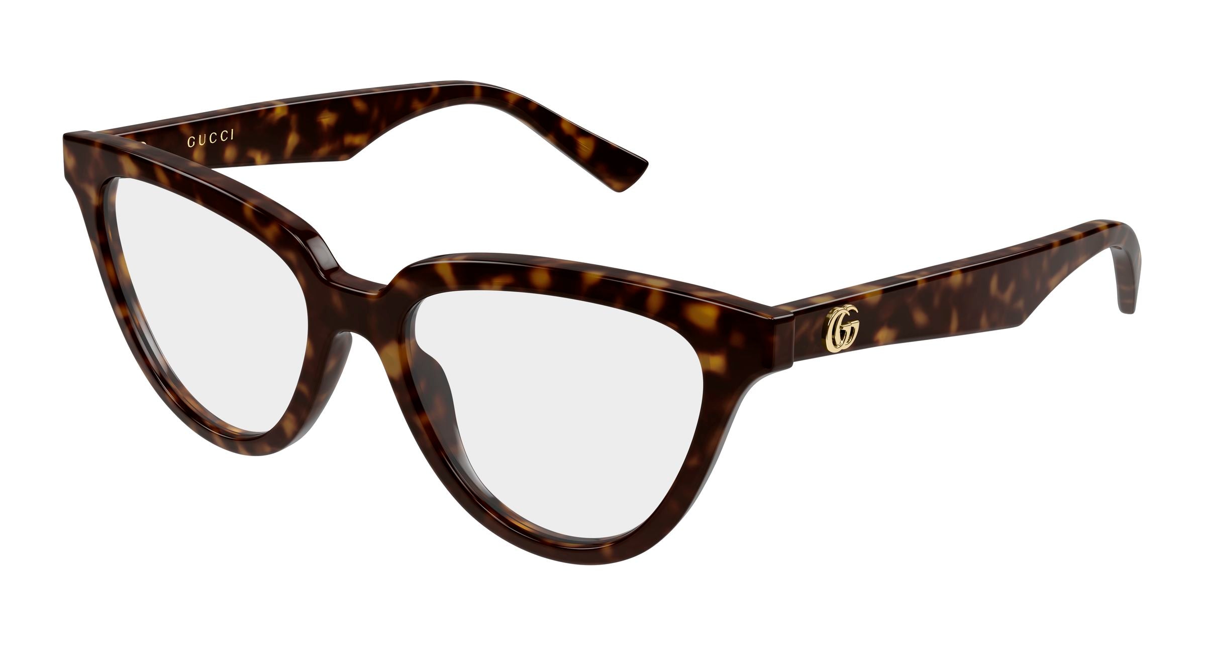 Gucci Donna Gucci GG2179O 002 Montature da vista Acetato Havana Trasparente Cat Eye Gucci Donna Gucci GG2179O 002 Montature da vista Acetato Havana Trasparente Cat Eye