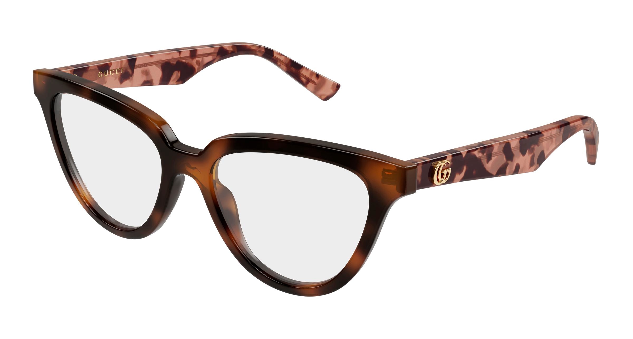 Gucci Donna Gucci GG2179O 004 Montature da vista Acetato Havana Trasparente Cat Eye Gucci Donna Gucci GG2179O 004 Montature da vista Acetato Havana Trasparente Cat Eye