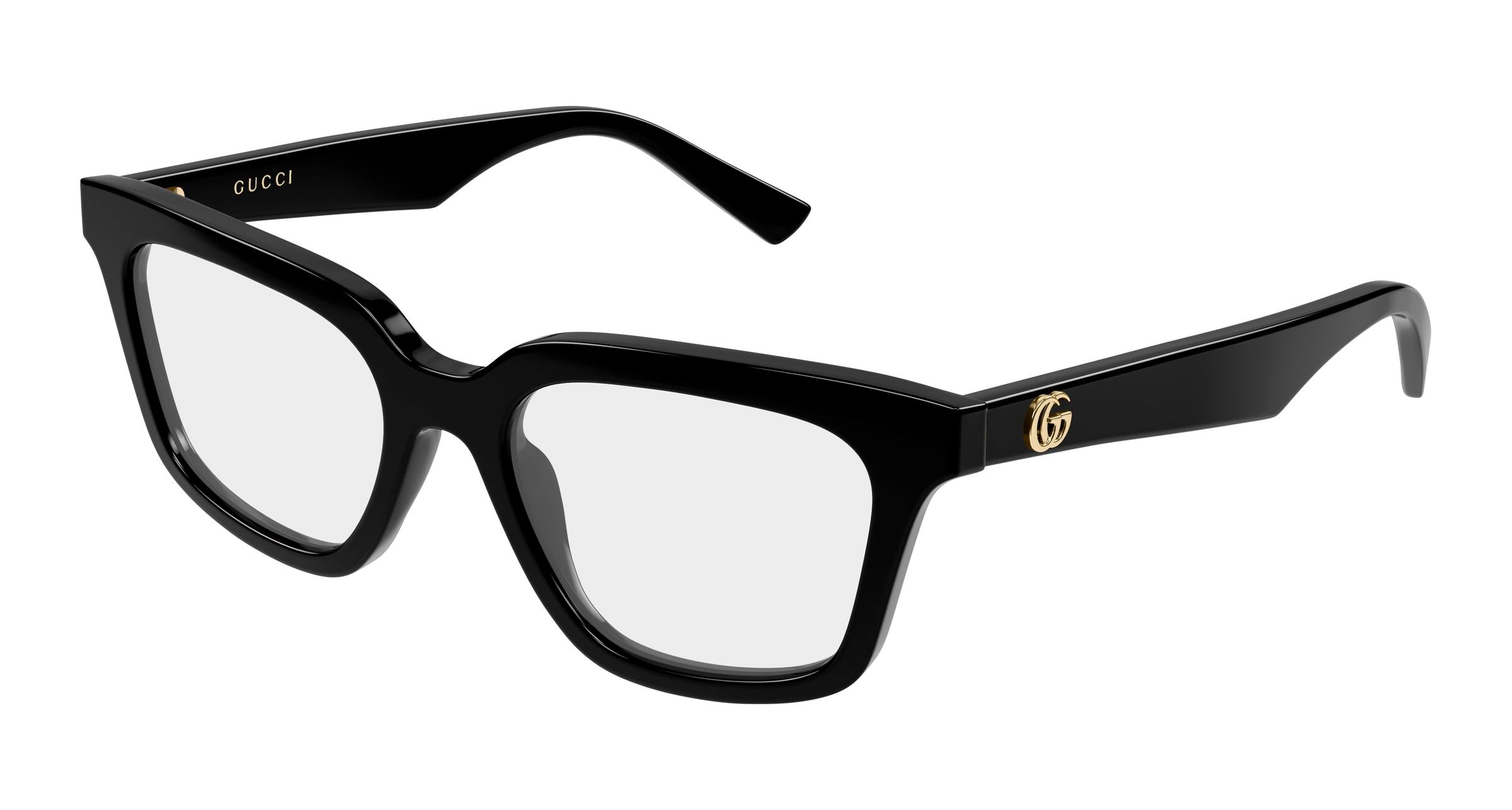 Gucci Donna Gucci GG2180O 001 Montature da vista Acetato Nero Trasparente Squadrata