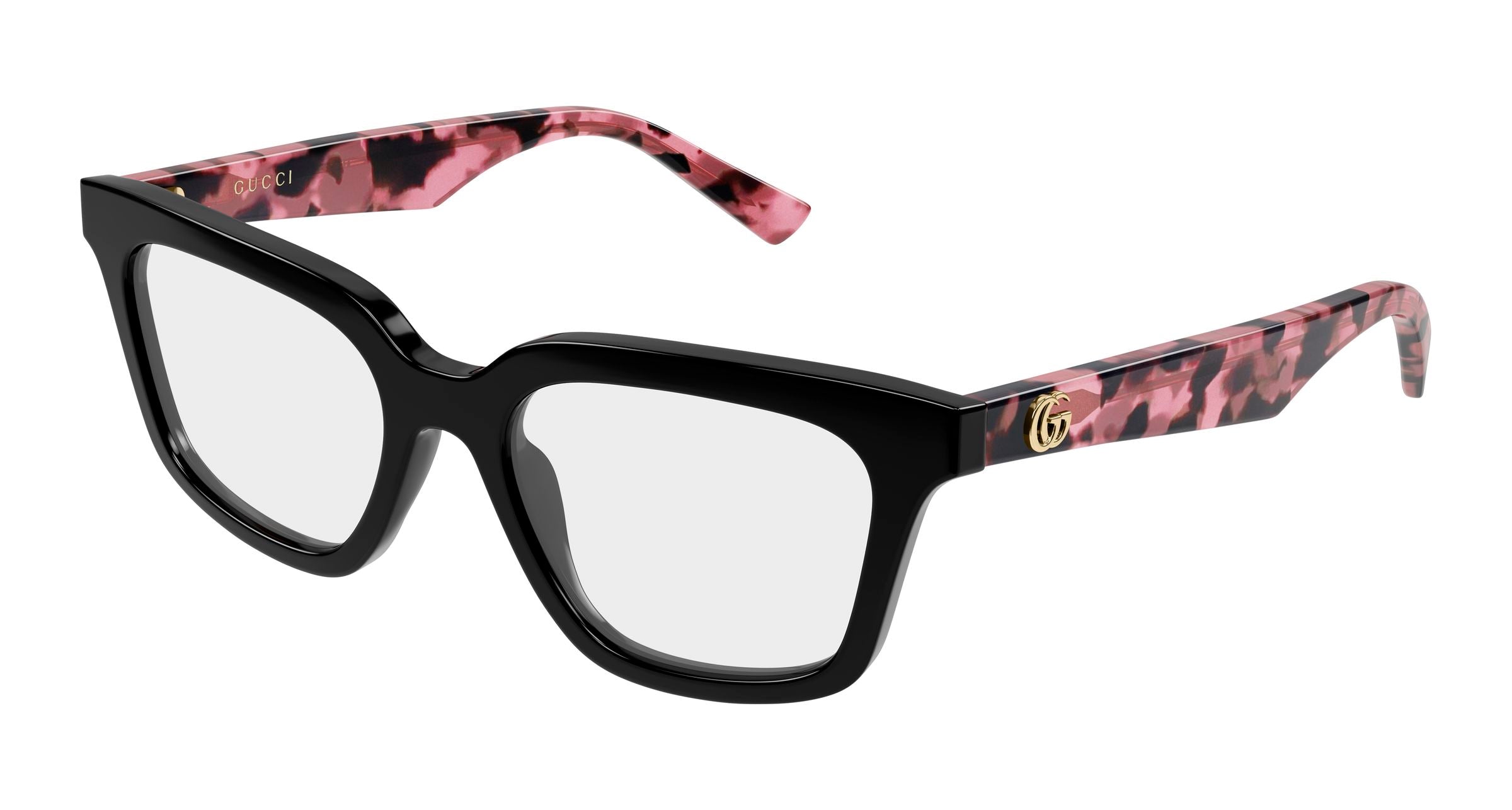 Gucci Donna Gucci GG2180O 003 Montature da vista Acetato Nero Trasparente Squadrata
