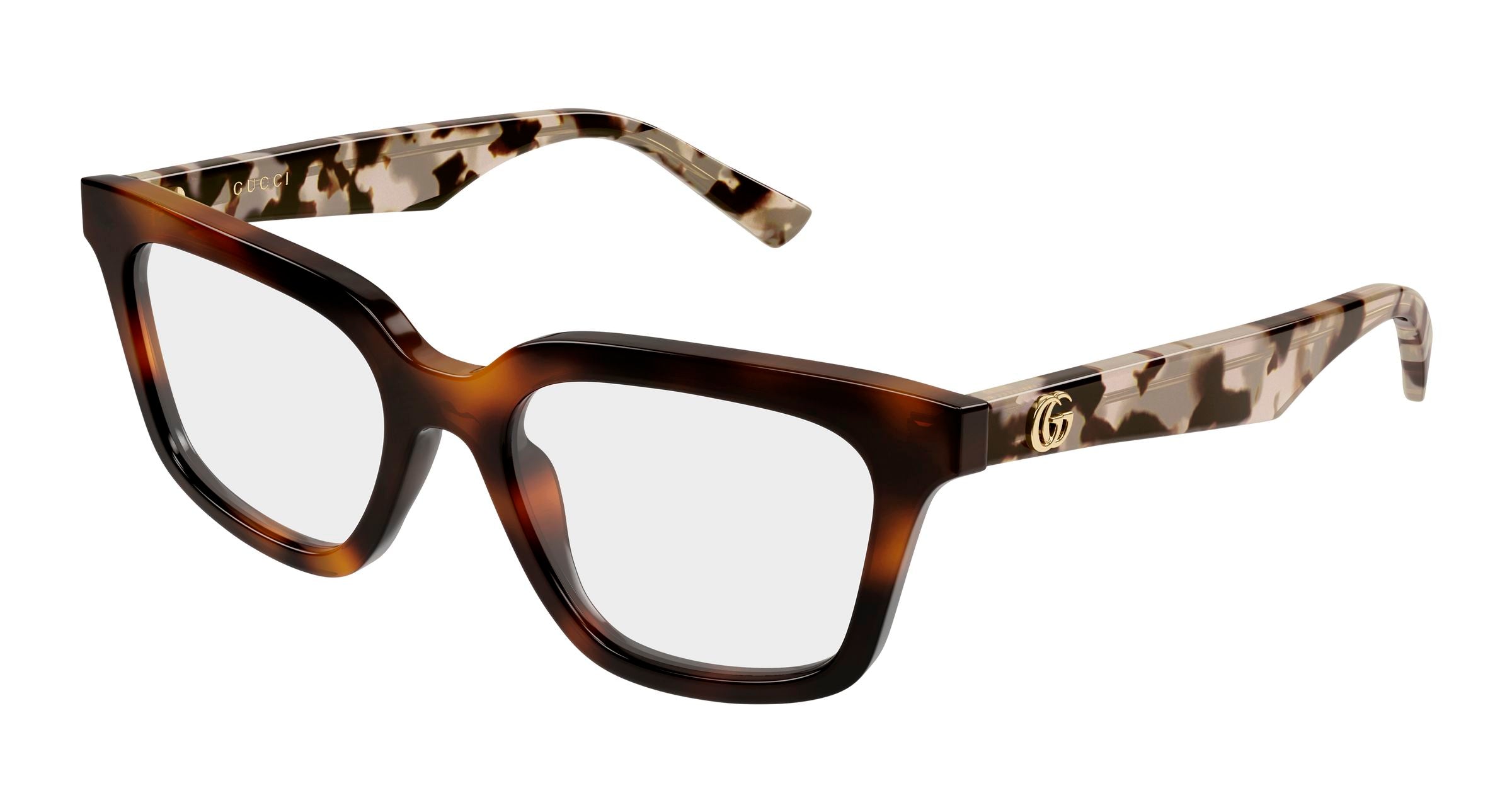 Gucci Donna Gucci GG2181O 004 Montature da vista Acetato Havana Trasparente Geometrica Gucci Donna Gucci GG2181O 004 Montature da vista Acetato Havana Trasparente Geometrica