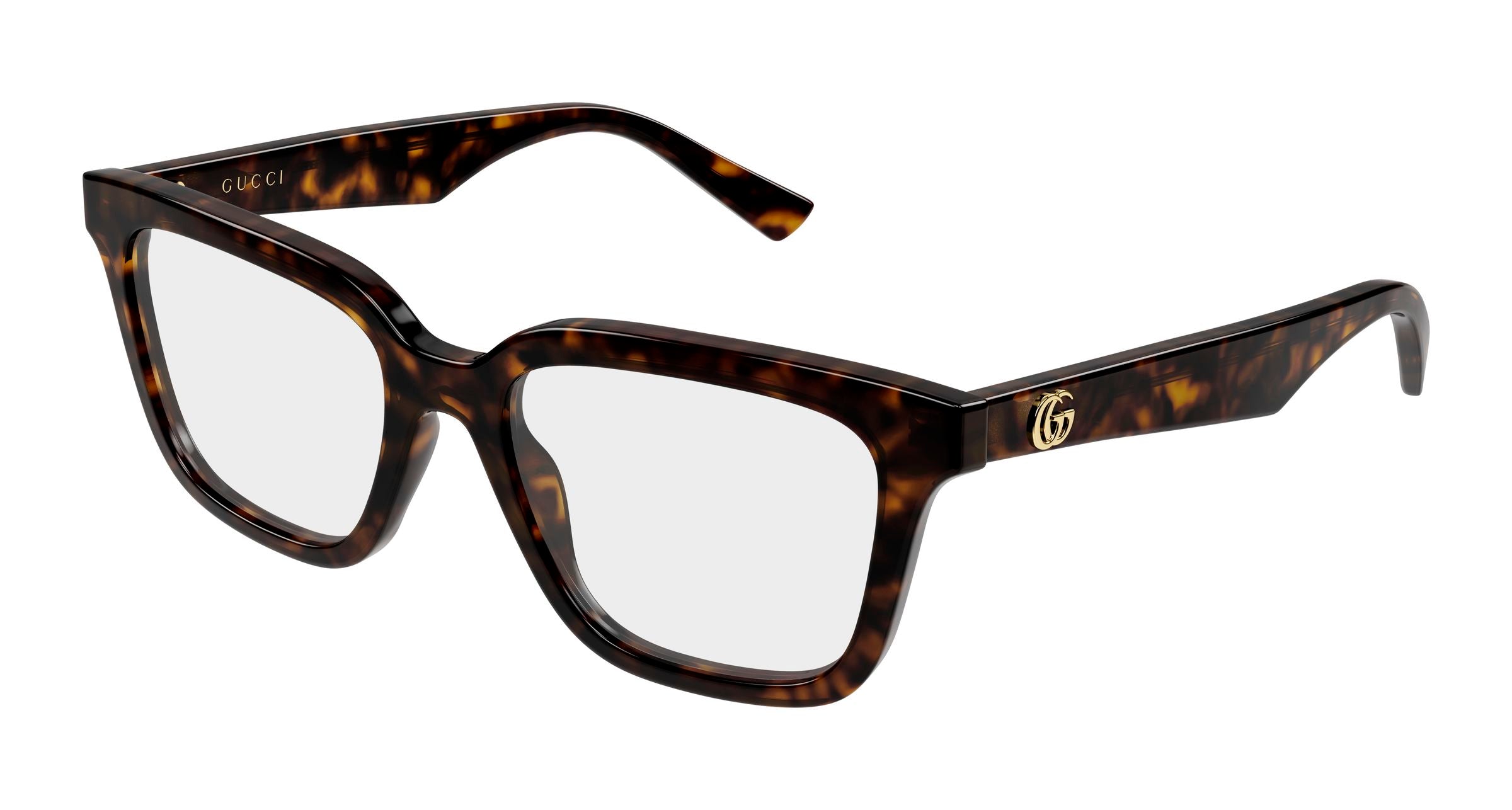 Gucci Donna Gucci GG2186OA 002 Montature da vista Acetato Havana Trasparente Squadrata
