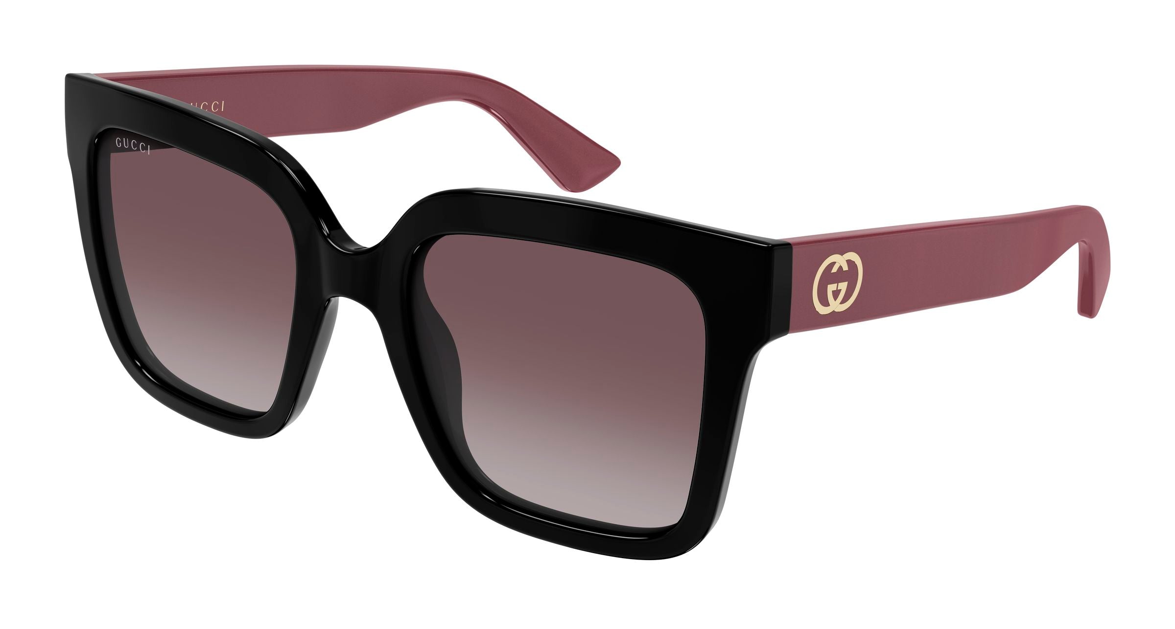 Gucci Donna Gucci GG2190S 003 Occhiali da sole Iniettato Nero Rosso Squadrata Sfumato