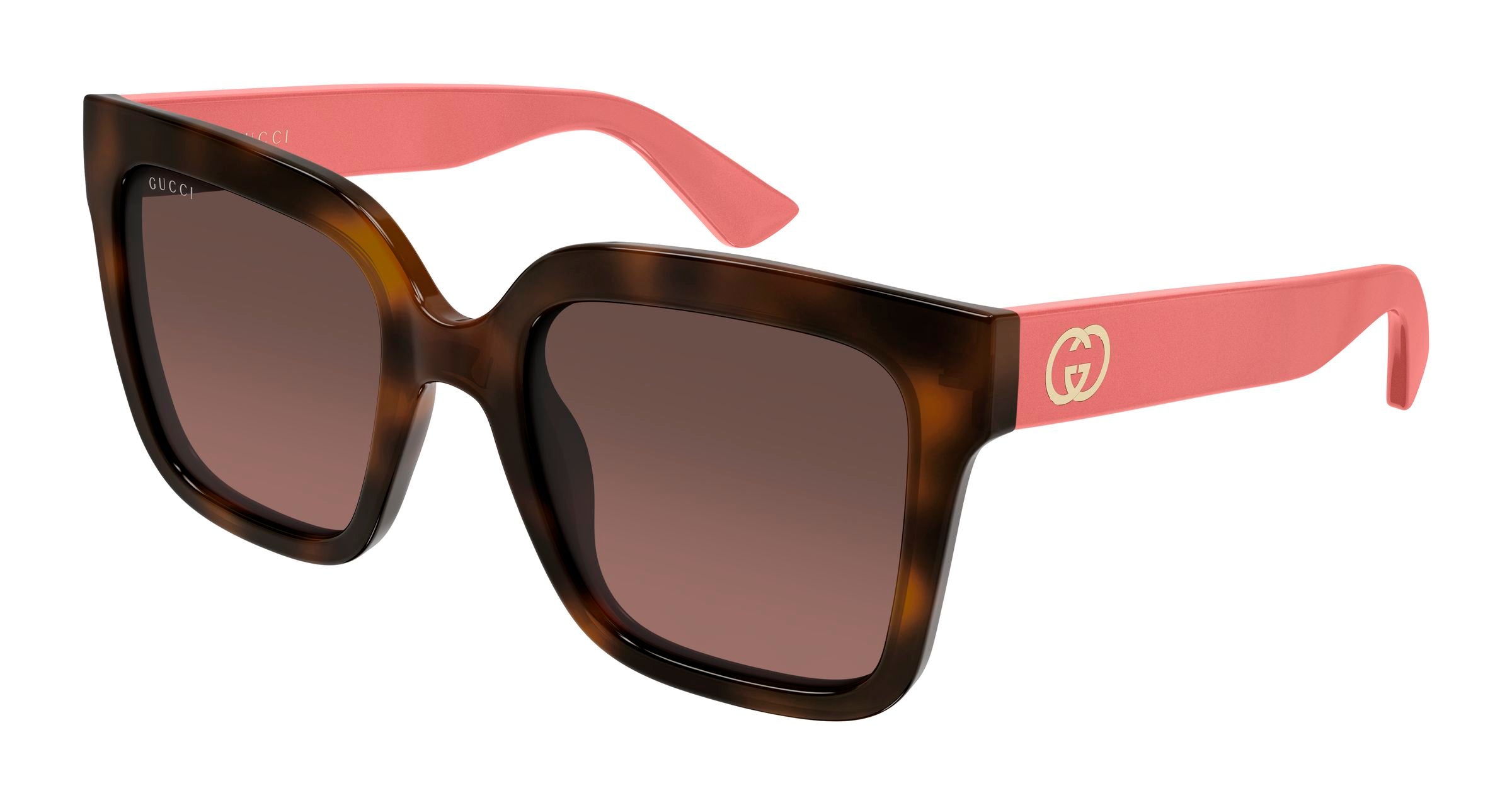 Gucci Donna Gucci GG2190S 005 Occhiali da sole Iniettato Havana Marrone Squadrata Sfumato