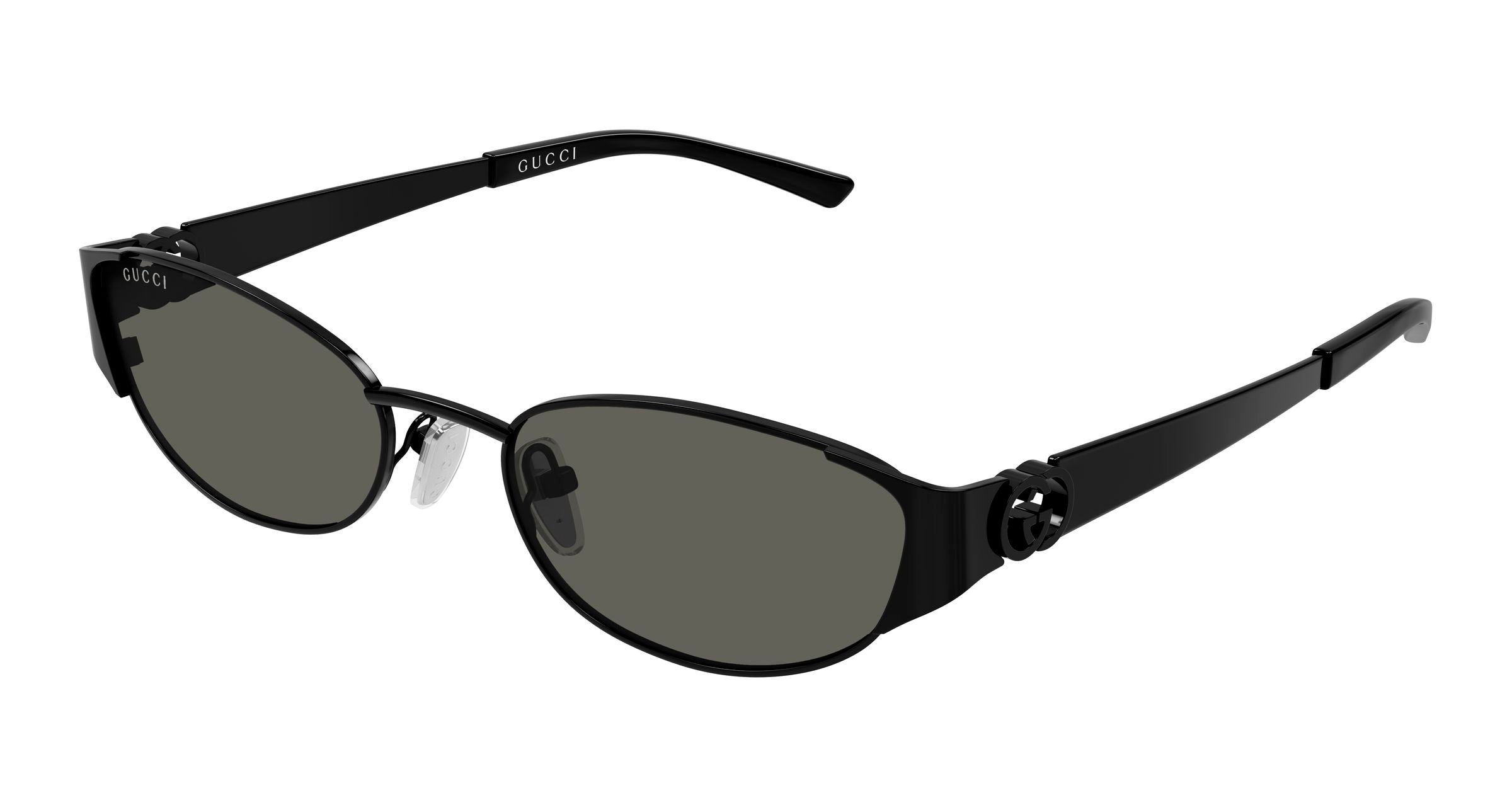 Gucci Donna Gucci GG2197S 003 Occhiali da sole Metallo Nero Grigio Rotonda Gucci Donna Gucci GG2197S 003 Occhiali da sole Metallo Nero Grigio Rotonda