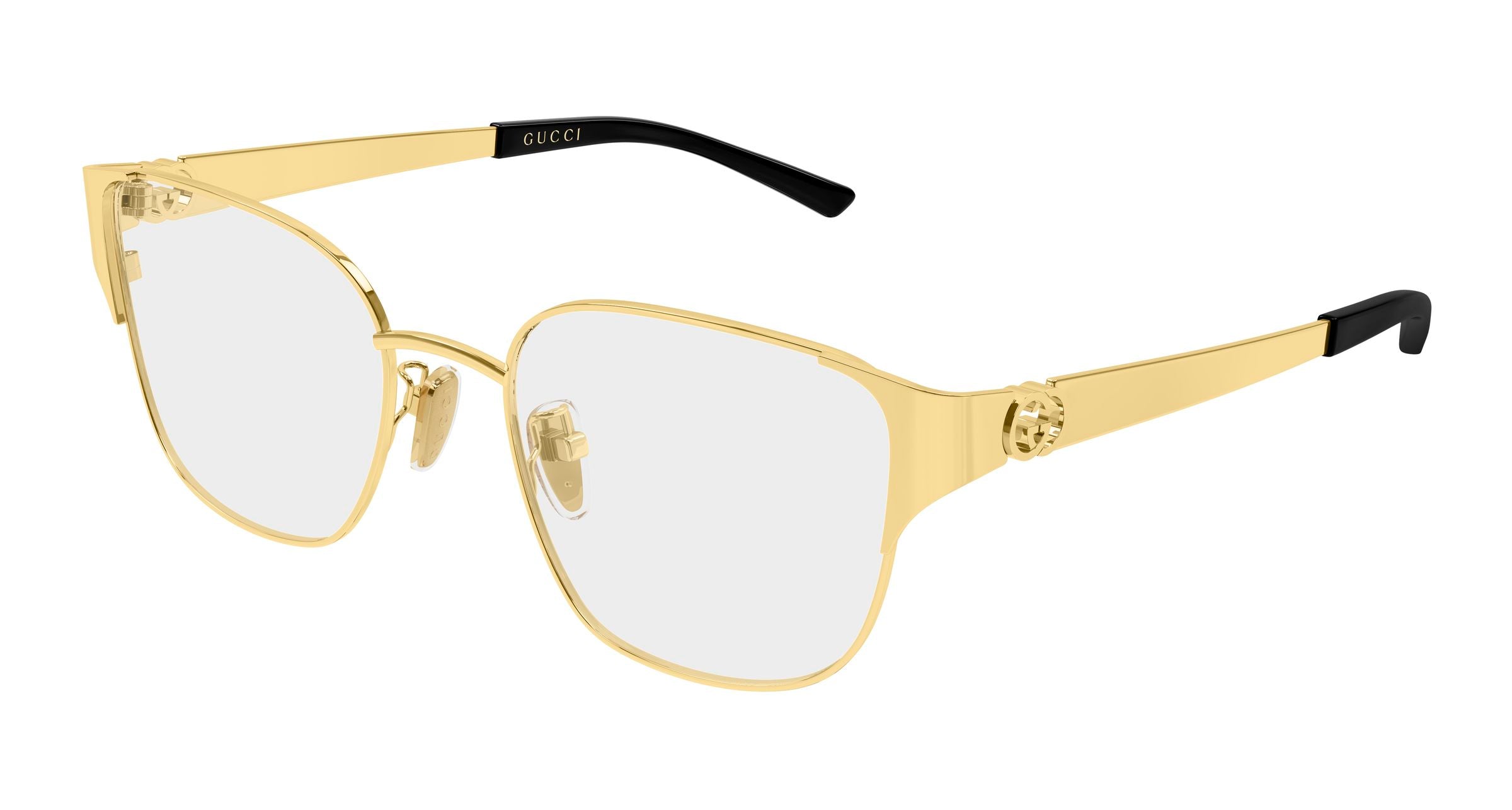Gucci Donna Gucci GG2199OL 001 Montature da vista Metallo Oro Trasparente Geometrica Gucci Donna Gucci GG2199OL 001 Montature da vista Metallo Oro Trasparente Geometrica