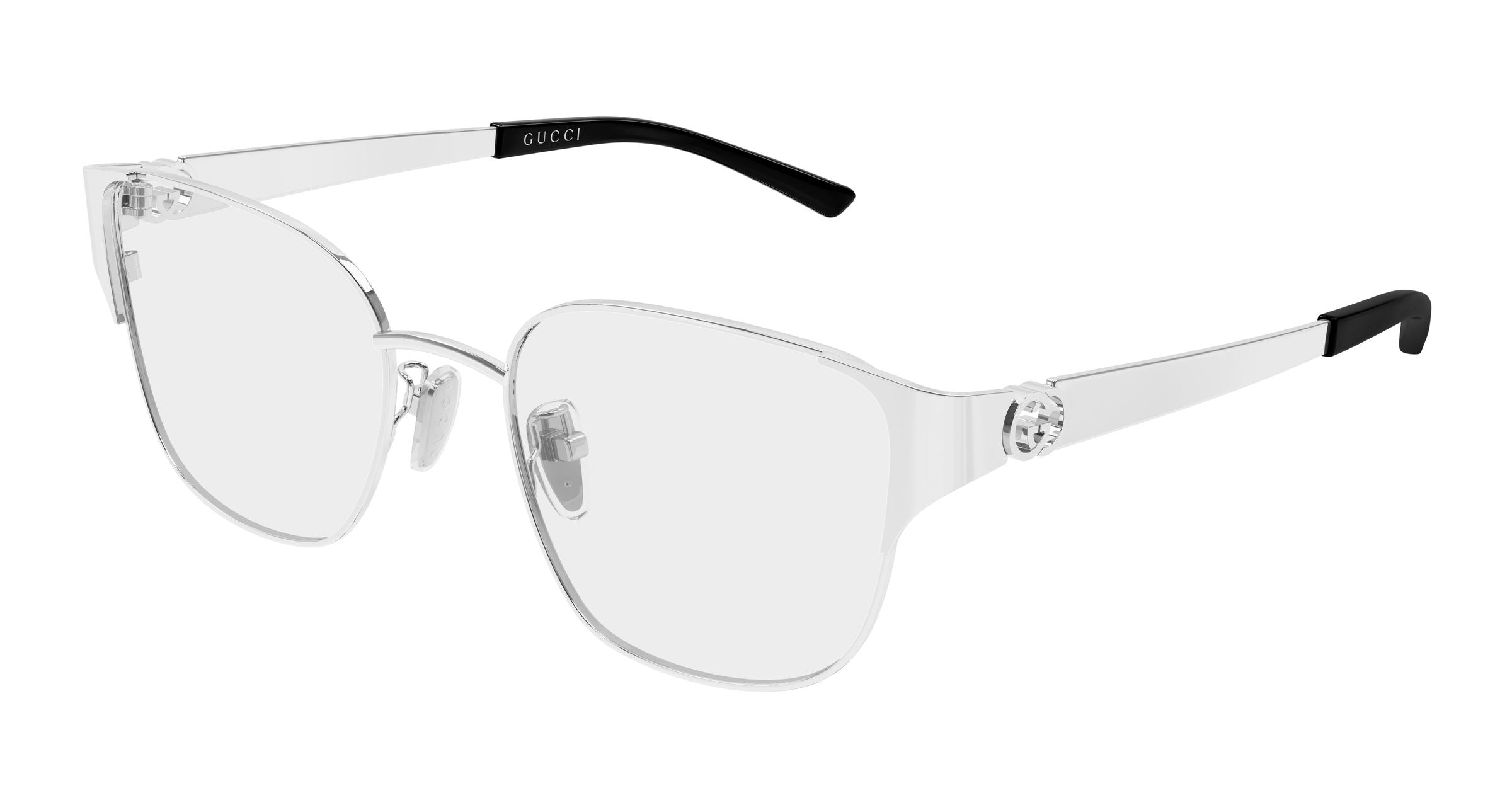 Gucci Donna Gucci GG2199OL 002 Montature da vista Metallo Argento Trasparente Geometrica