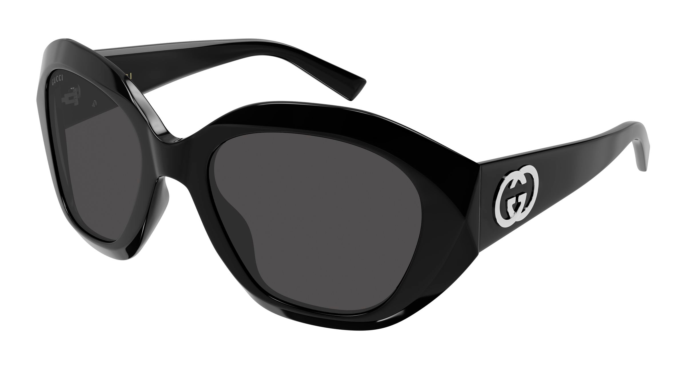 Gucci Donna Gucci GG2200S 001 Occhiali da sole Acetato Nero Grigio Geometrica
