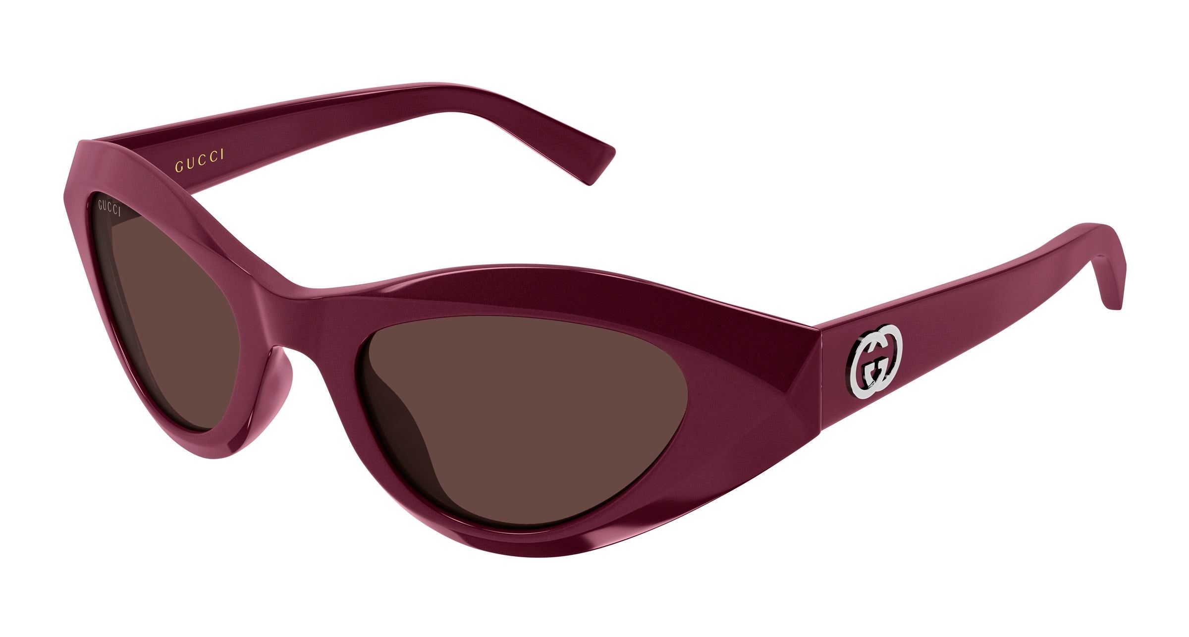 Gucci Donna Gucci GG2201S 004 Occhiali da sole Acetato Bordeaux Viola Geometrica