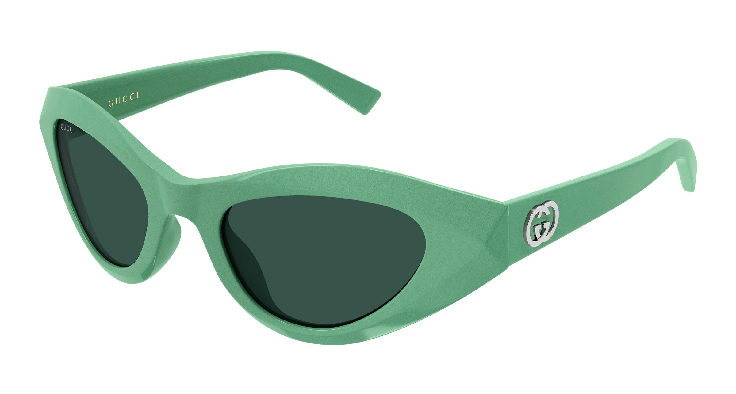 Gucci Donna Gucci GG2201S 005 Occhiali da sole Acetato Verde Verde Geometrica