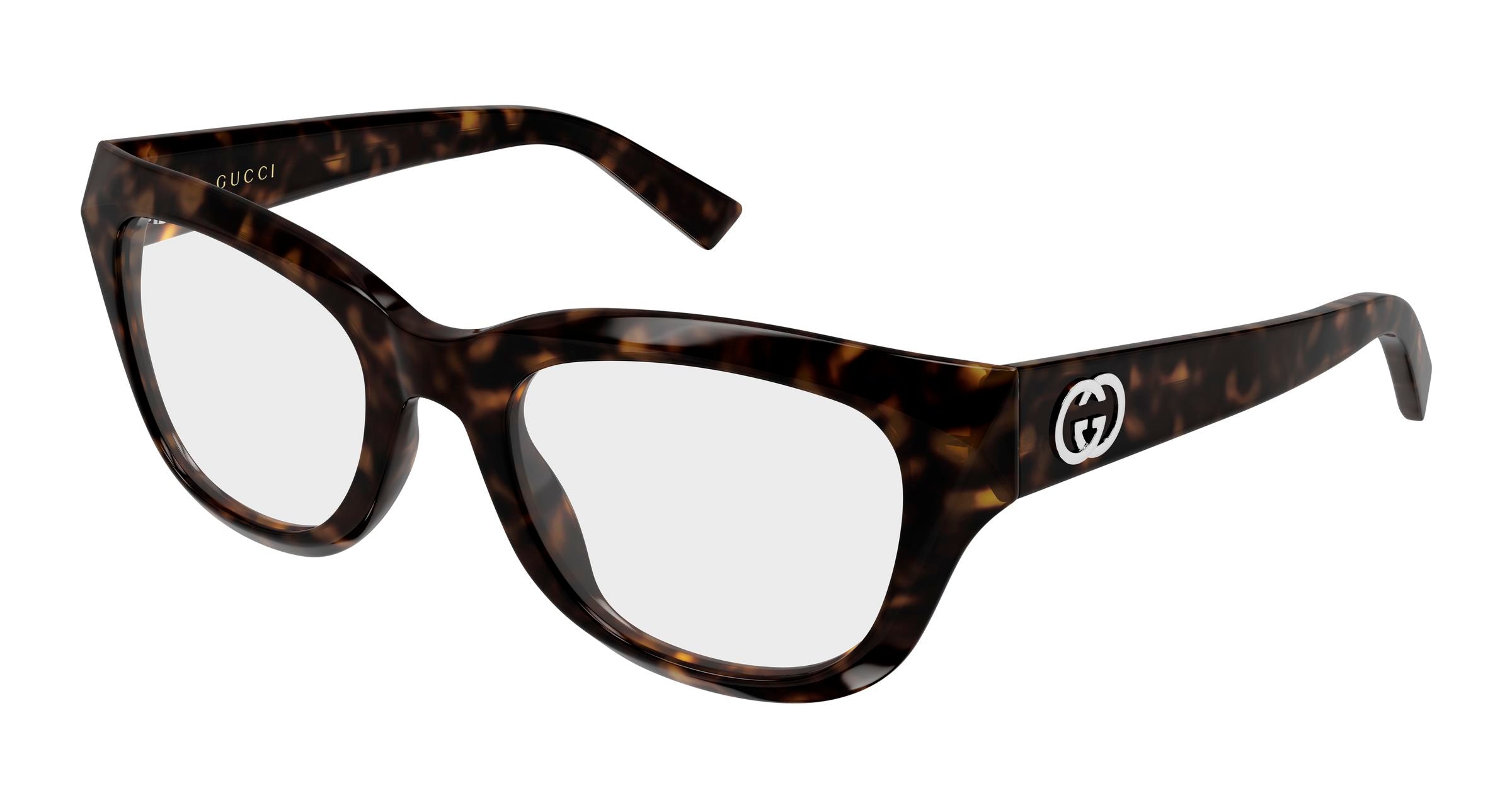 Gucci Donna Gucci GG2202O 002 Montature da vista Acetato Havana Trasparente Geometrica Gucci Donna Gucci GG2202O 002 Montature da vista Acetato Havana Trasparente Geometrica