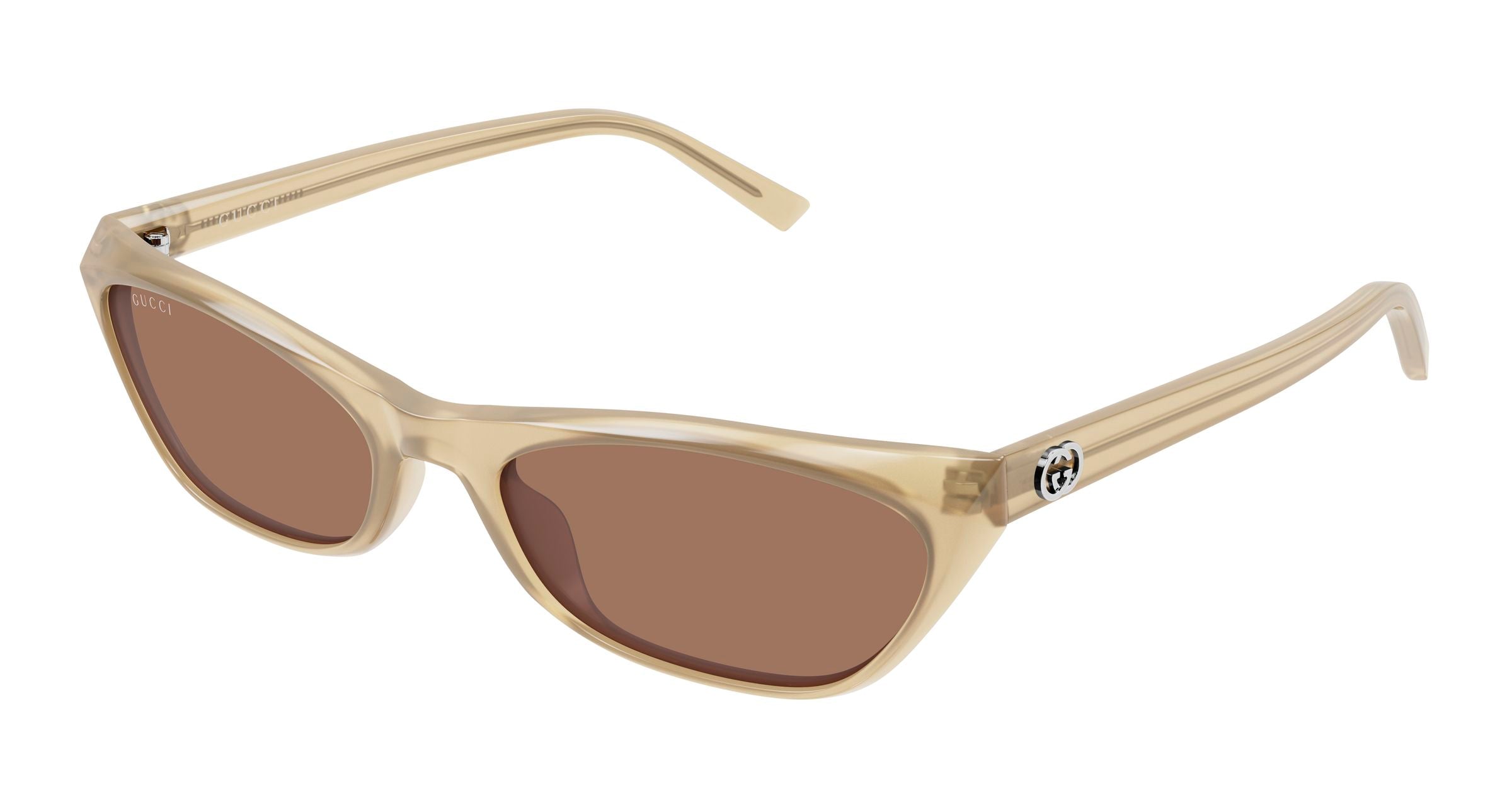 Gucci Donna Gucci GG2203S 005 Occhiali da sole Acetato Avorio Marrone Geometrica