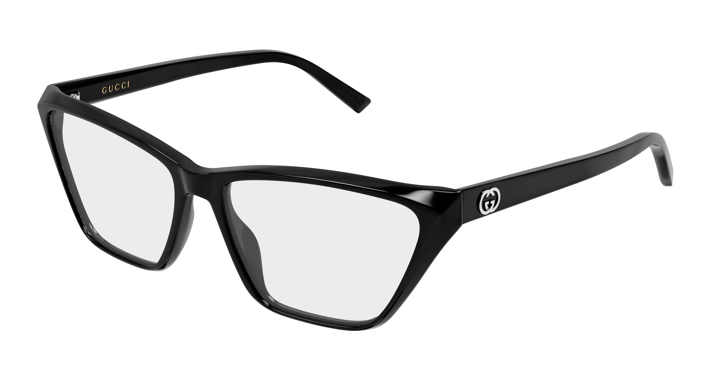 Gucci Donna Gucci GG2204O 001 Montature da vista Acetato Nero Trasparente Geometrica