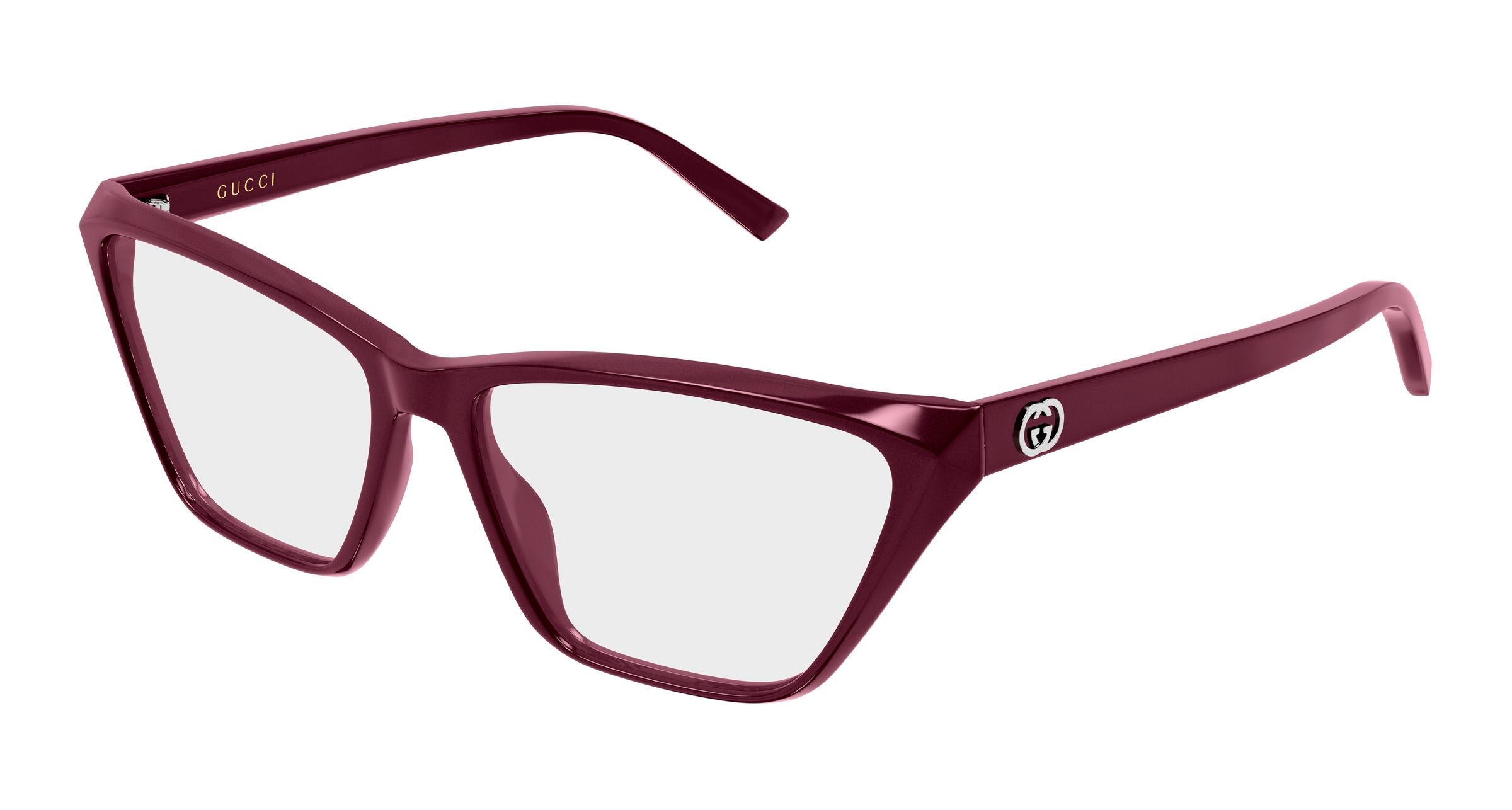 Gucci Donna Gucci GG2204O 008 Montature da vista Acetato Bordeaux Trasparente Geometrica Gucci Donna Gucci GG2204O 008 Montature da vista Acetato Bordeaux Trasparente Geometrica