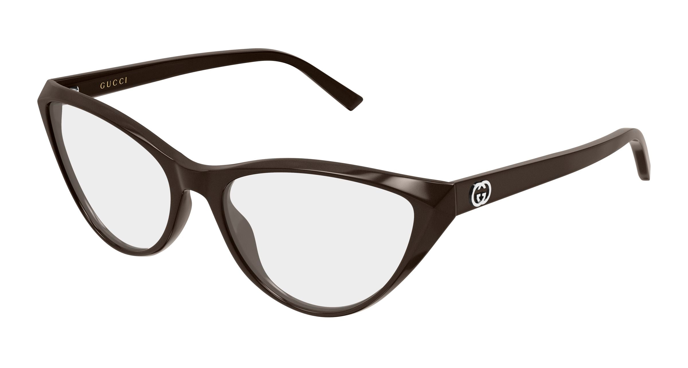 Gucci Donna Gucci GG2205O 003 Montature da vista Acetato Marrone Trasparente Cat Eye