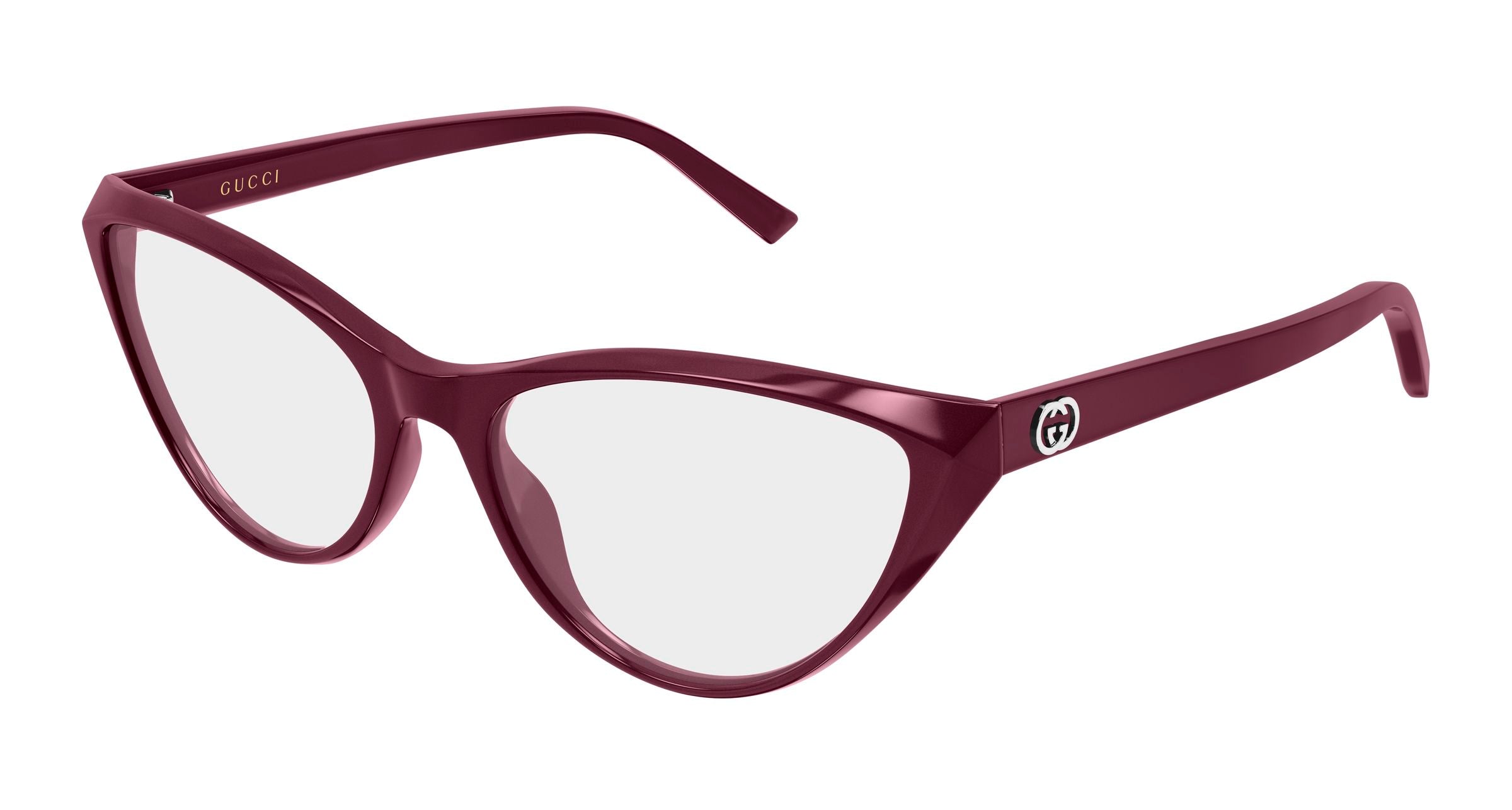 Gucci Donna Gucci GG2205O 004 Montature da vista Acetato Bordeaux Trasparente Cat Eye