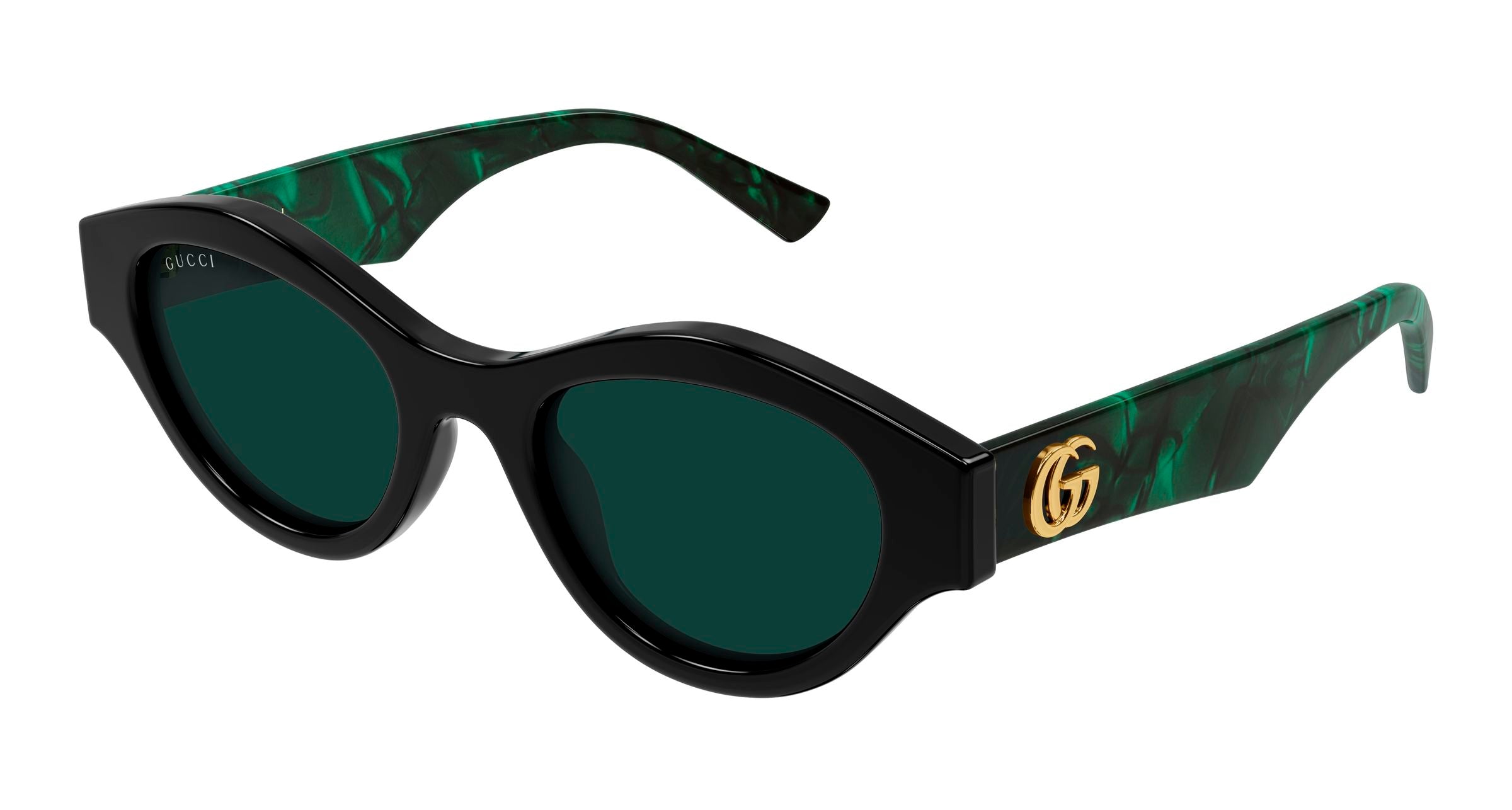 Gucci Donna Gucci GG2207S 003 Occhiali da sole Acetato Nero Verde Cat Eye