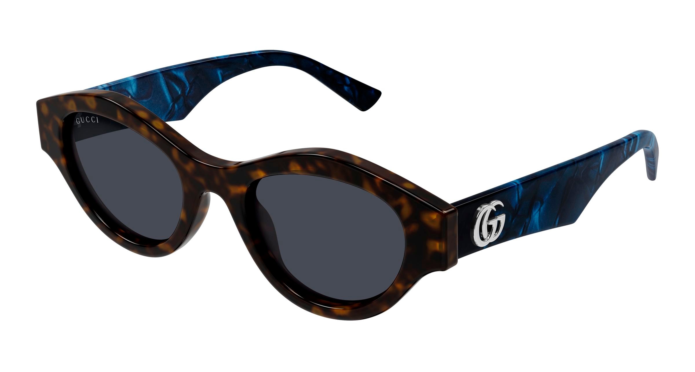 Gucci Donna Gucci GG2207S 005 Occhiali da sole Acetato Havana Blu Cat Eye Gucci Donna Gucci GG2207S 005 Occhiali da sole Acetato Havana Blu Cat Eye