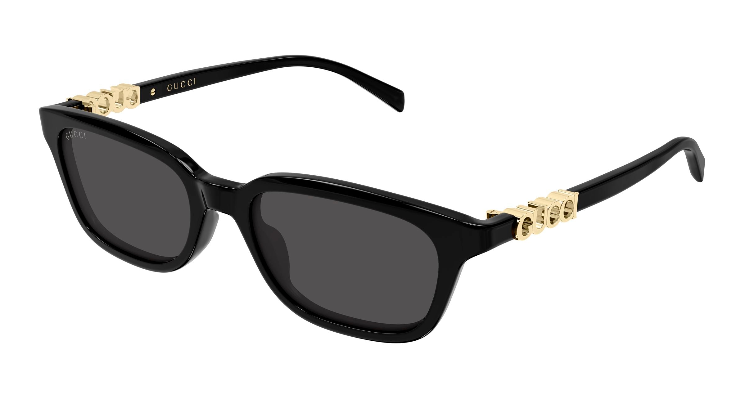 Gucci Donna Gucci GG2208S 001 Occhiali da sole Acetato Nero Grigio Squadrata