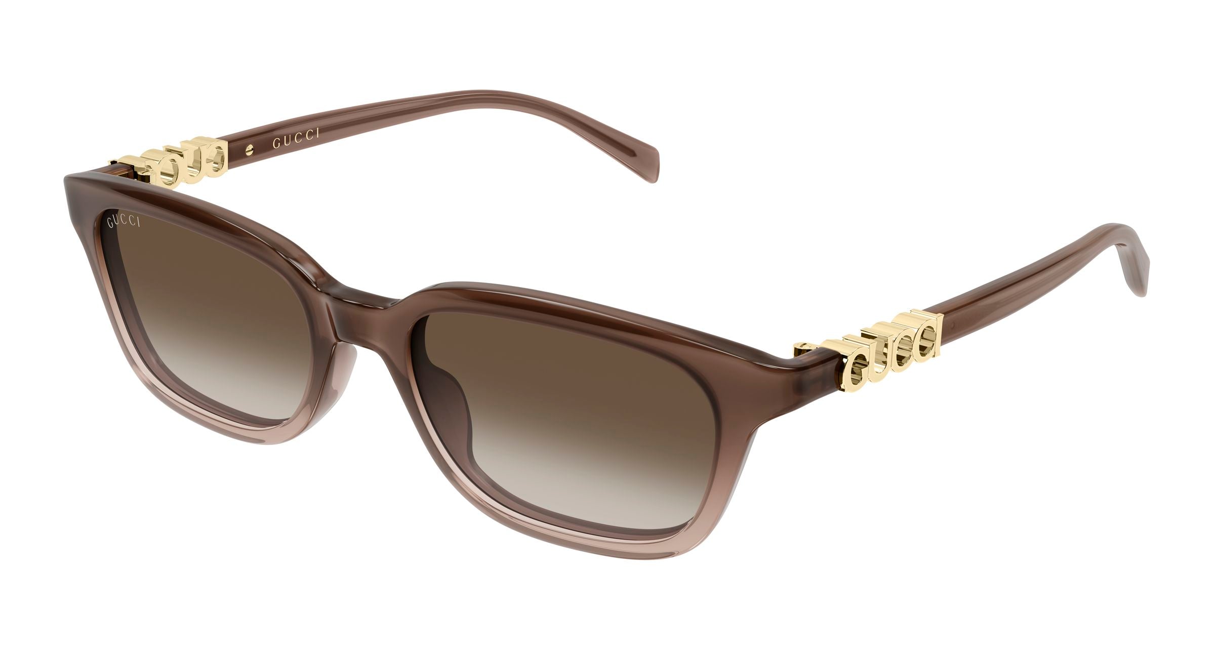 Gucci Donna Gucci GG2208S 004 Occhiali da sole Acetato Marrone Marrone Squadrata Sfumato