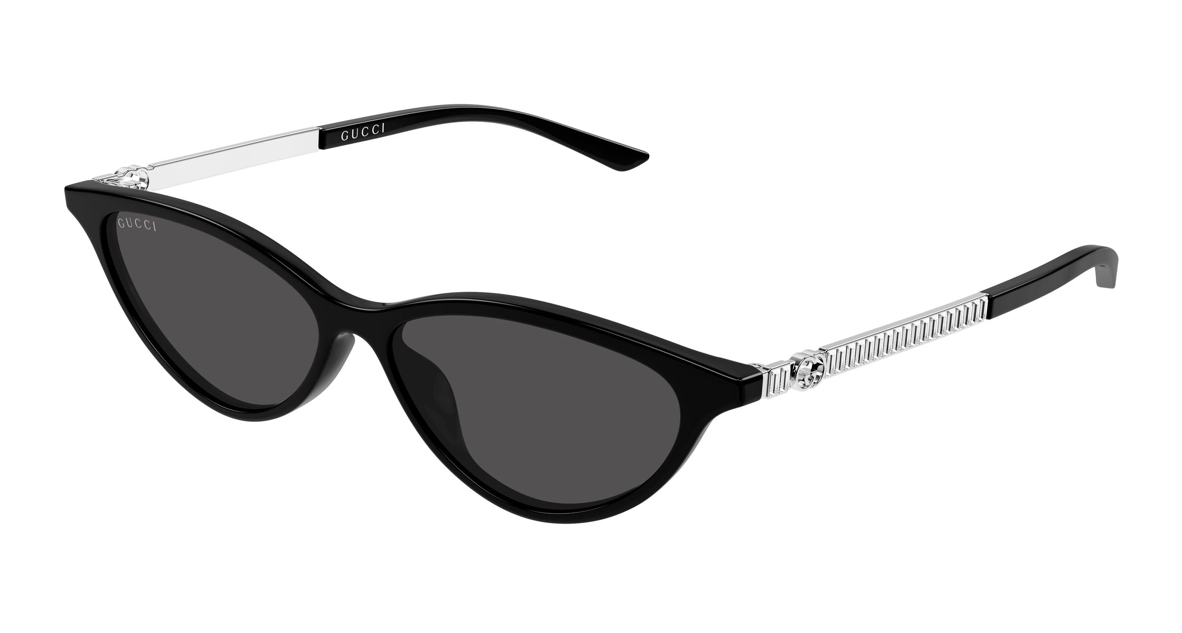Gucci Donna Gucci GG2211S 002 Occhiali da sole Acetato Nero Grigio Cat Eye