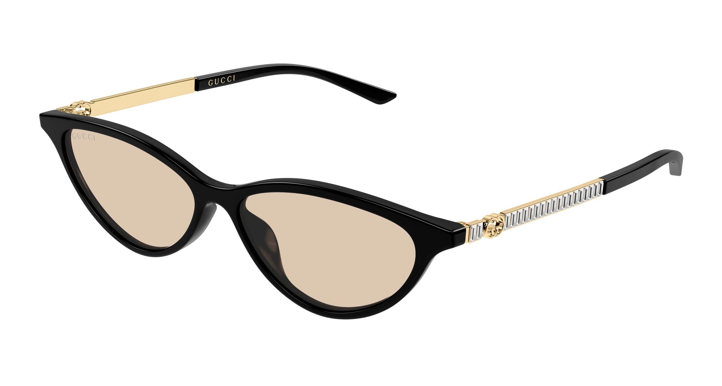 Gucci Donna Gucci GG2211S 004 Occhiali da sole Acetato Nero Marrone Cat Eye