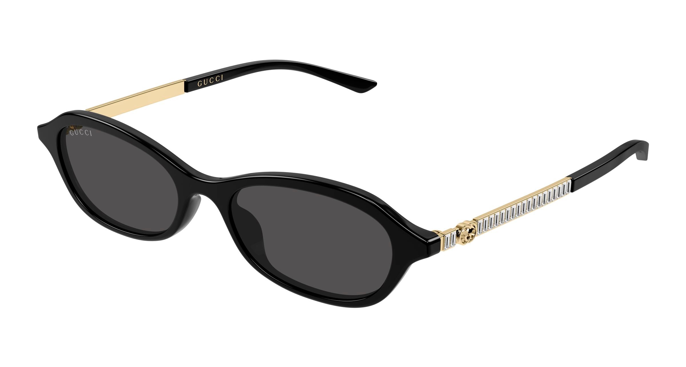 Gucci Donna Gucci GG2212S 001 Occhiali da sole Acetato Nero Grigio Rotonda