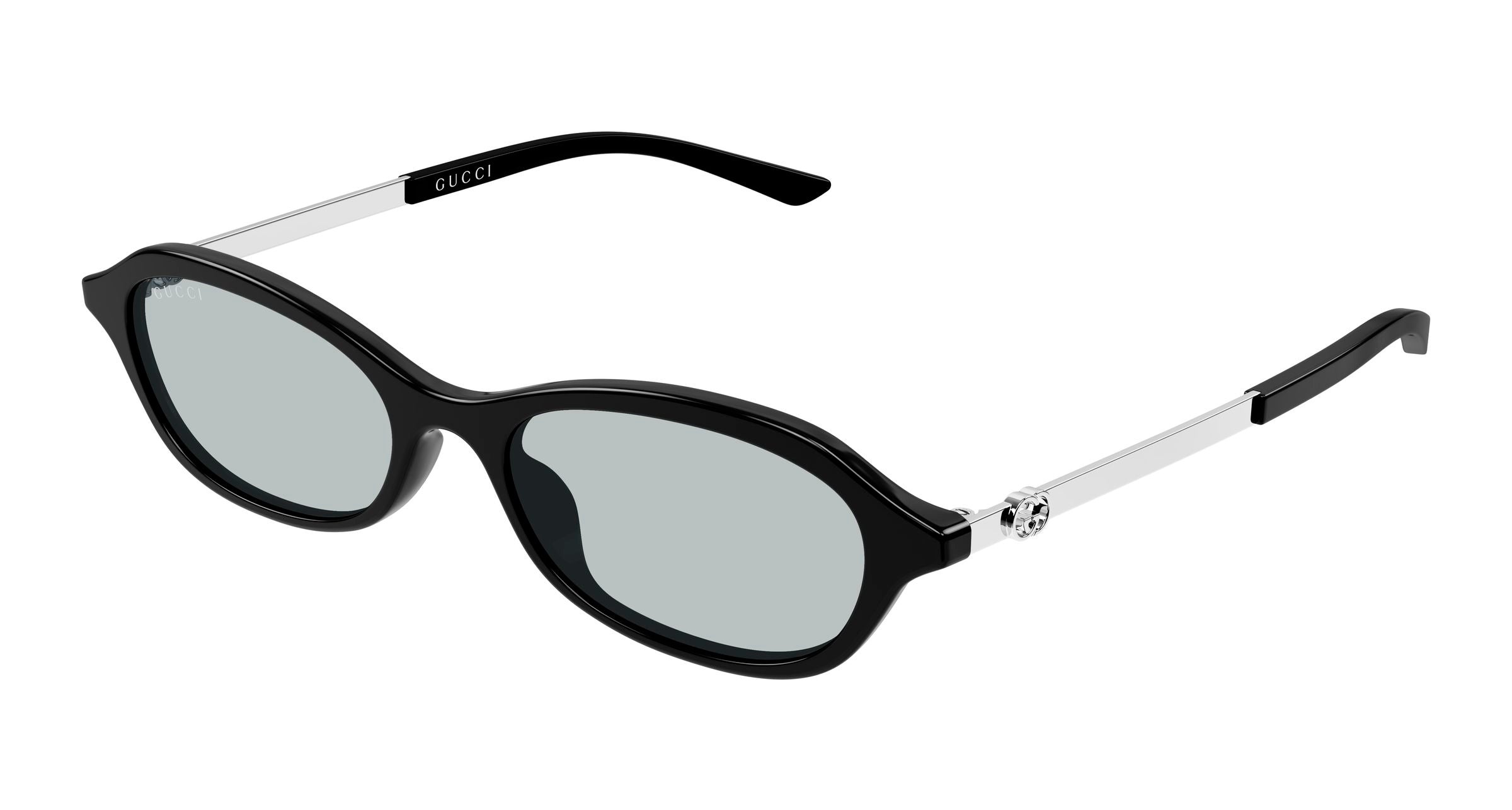 Gucci Donna Gucci GG2212S 005 Occhiali da sole Acetato Nero Azzurro Rotonda