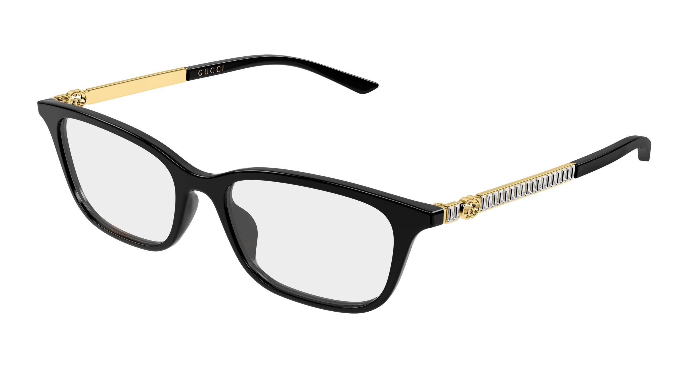 Gucci Donna Gucci GG2213O 004 Montature da vista Acetato Nero Trasparente Squadrata Gucci Donna Gucci GG2213O 004 Montature da vista Acetato Nero Trasparente Squadrata